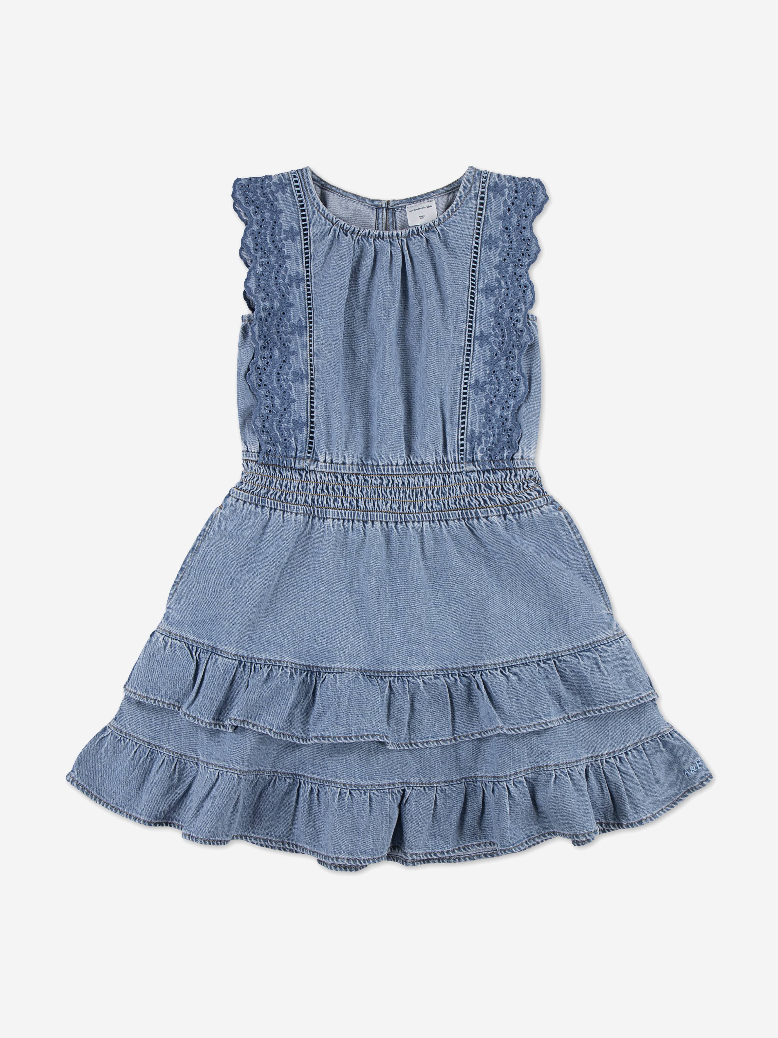 abercrombie blue dress Abercrombie and Fitch blue off shoulder midi dress main image 1