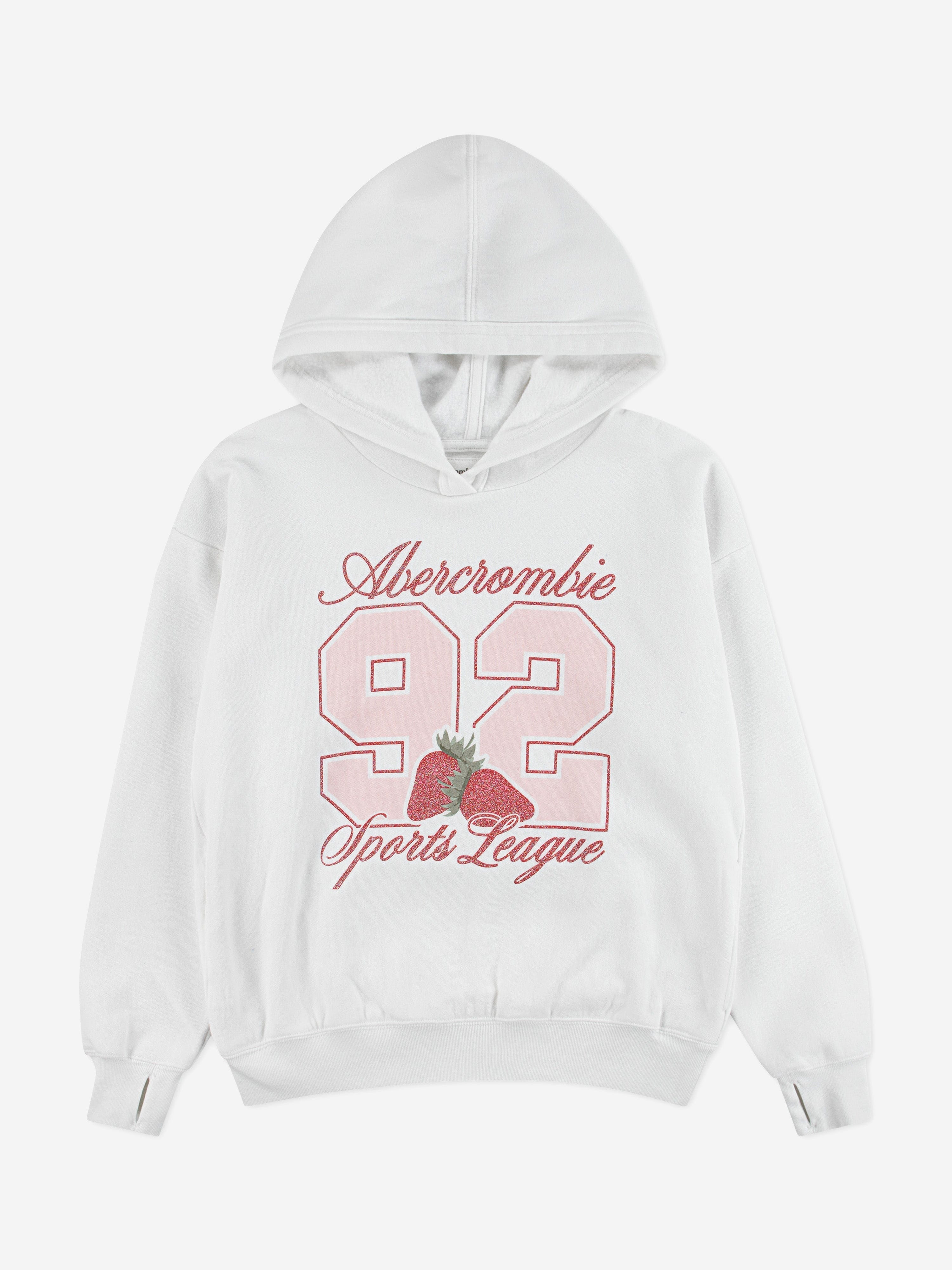 Abercrombie & Fitch Girls 52 Strawberry Hoodie in White