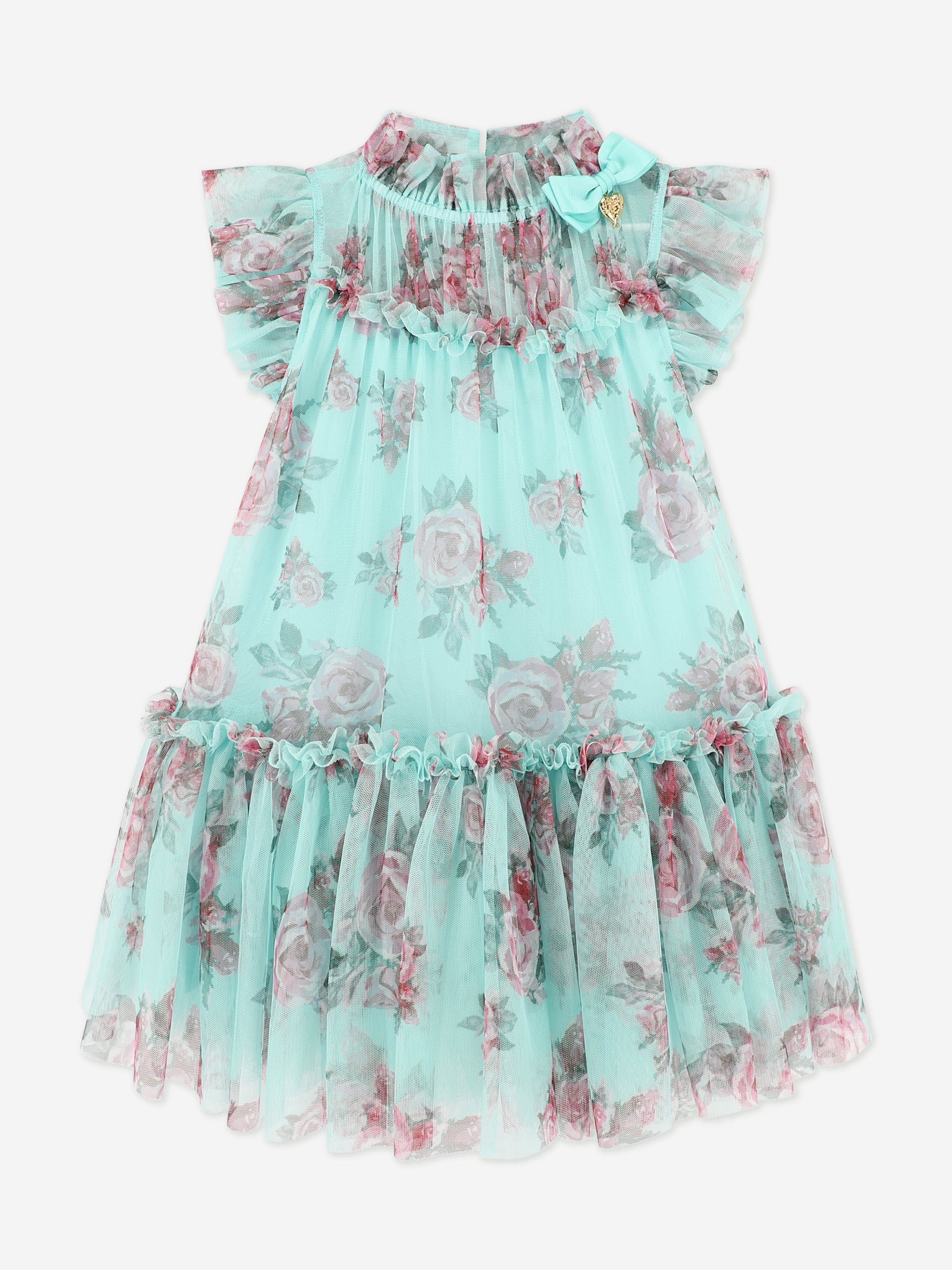 Angels Face Girls Marigold Roses Dress in Blue
