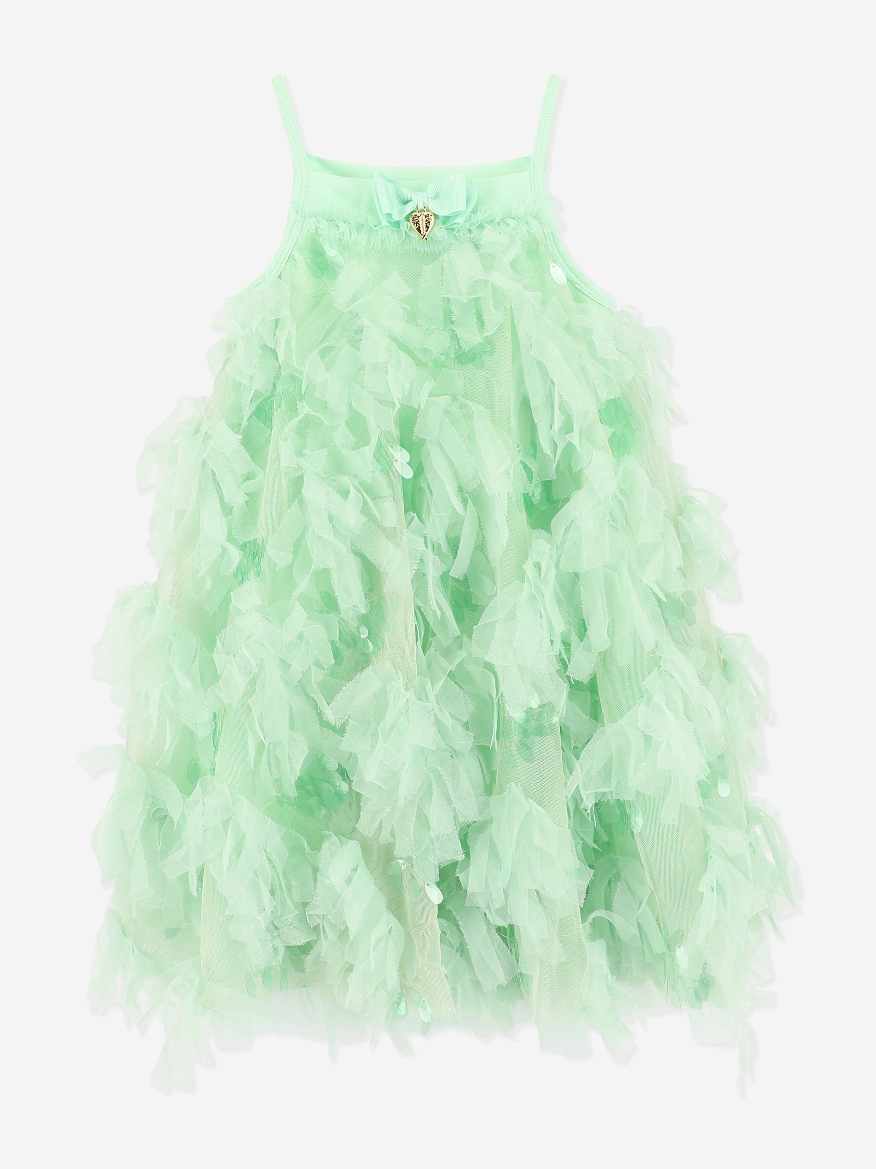 Angels Face Girls Palma 3D Tulle and Sequin Dress in Green | Childsplay Clothing Angels Face Girls Palma 3D Tulle and Sequin Dress in Green | Childsplay Clothing