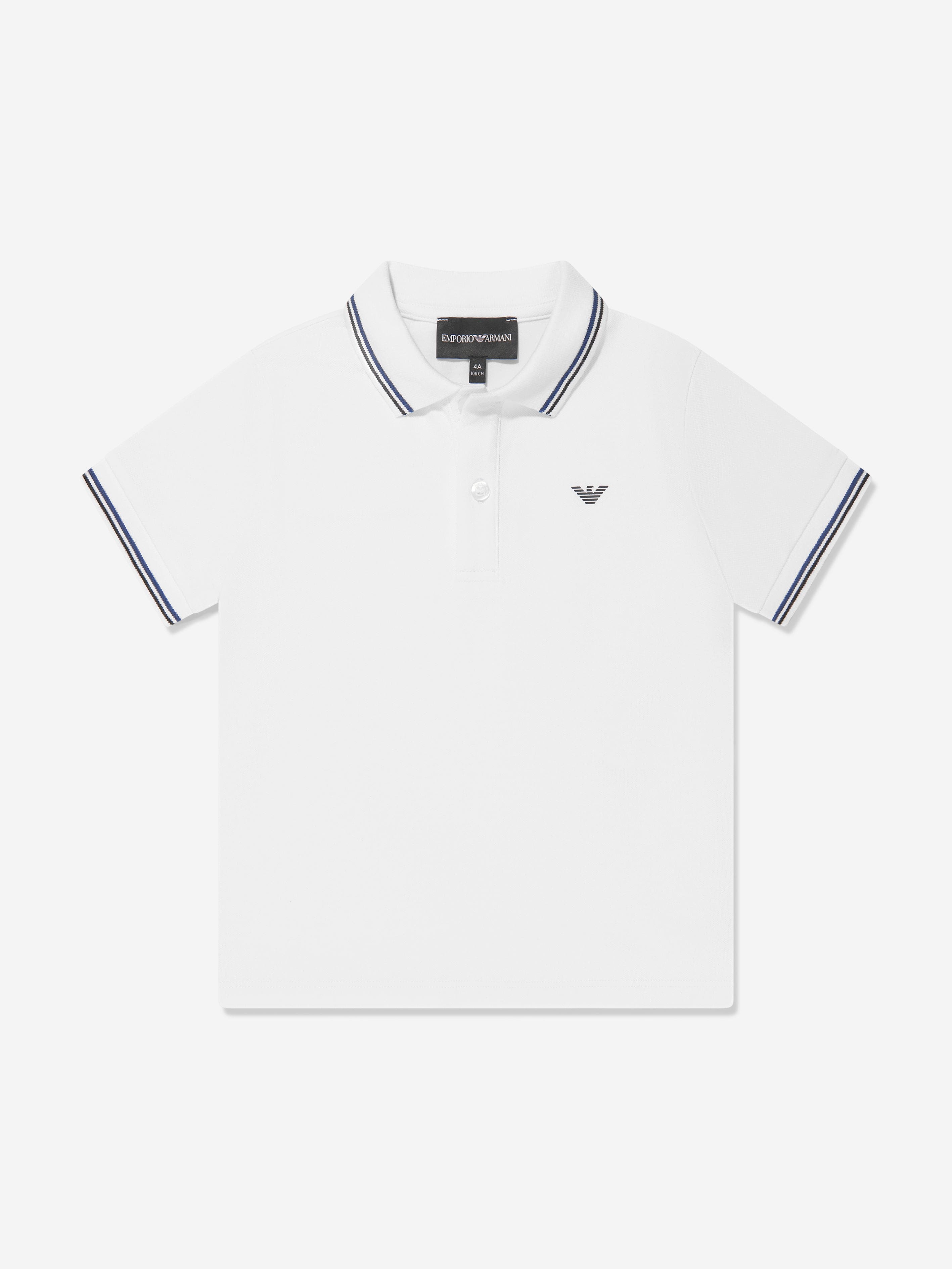Emporio Armani Emporio Armani Boys Logo Polo Shirt In White