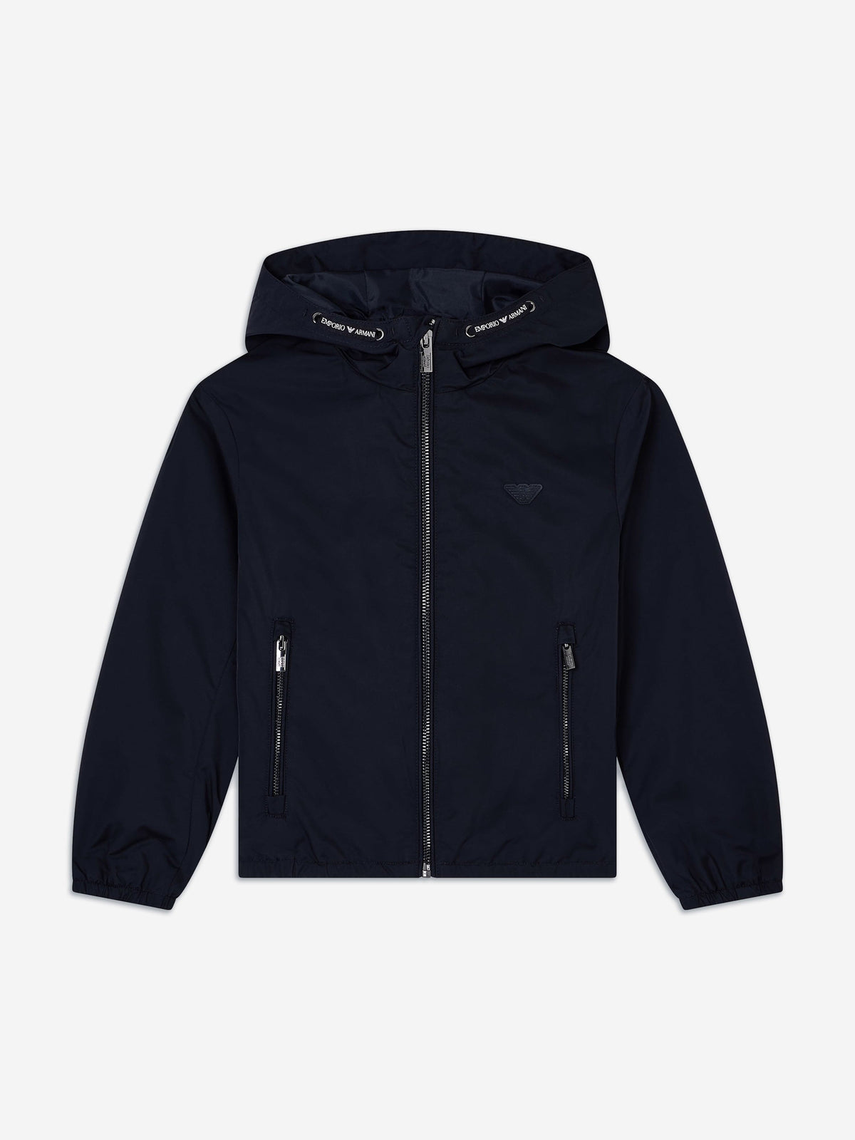 Emporio Armani Boys Hooded Zip Up Jacket in Navy | Childsplay Clothing
