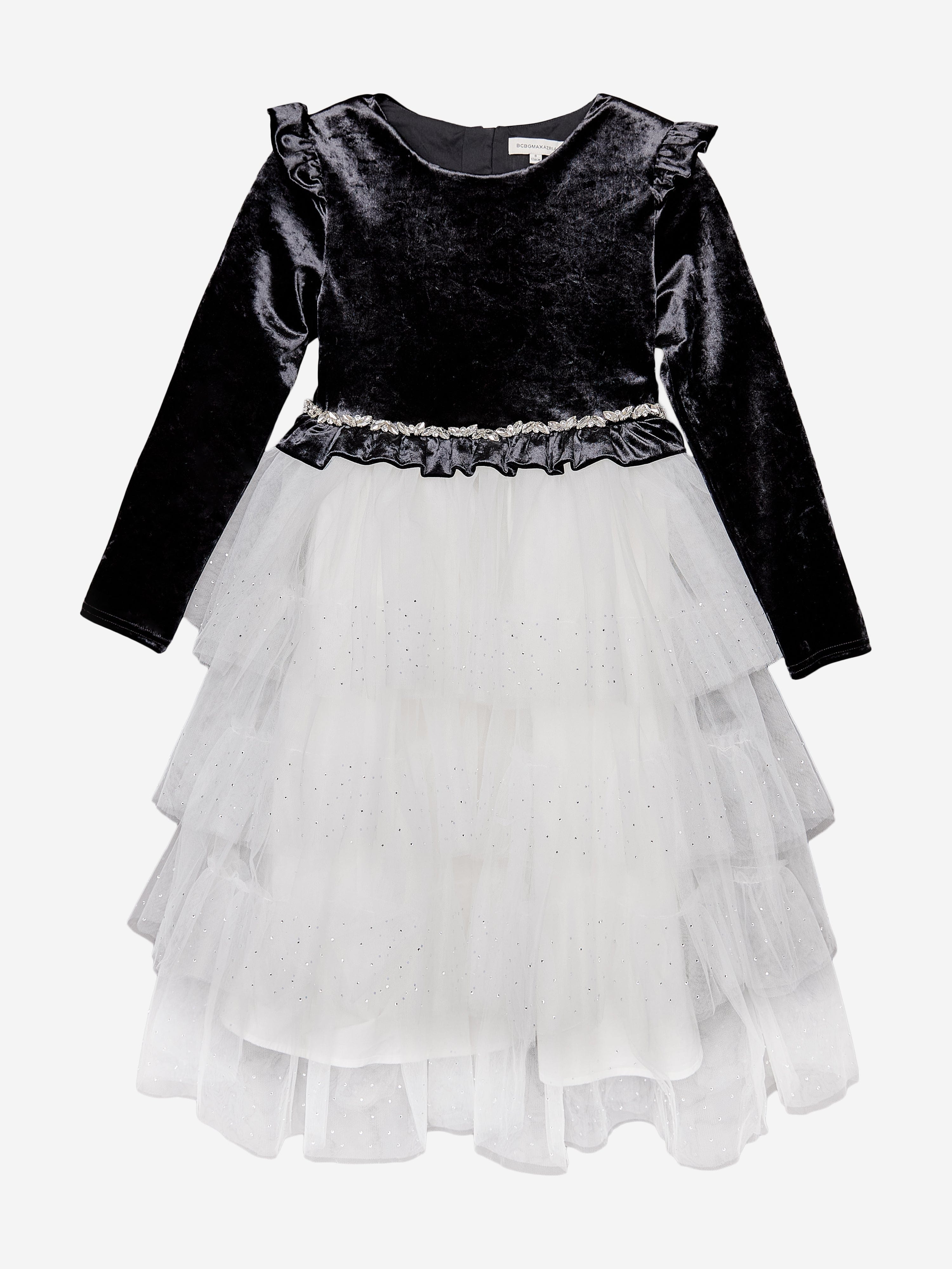BCBGMAXAZRIA Girls Velvet Tulle Dress in Black 8 Yrs BCBGMAXAZRIA Girls Velvet Tulle Dress in Black 8 Yrs