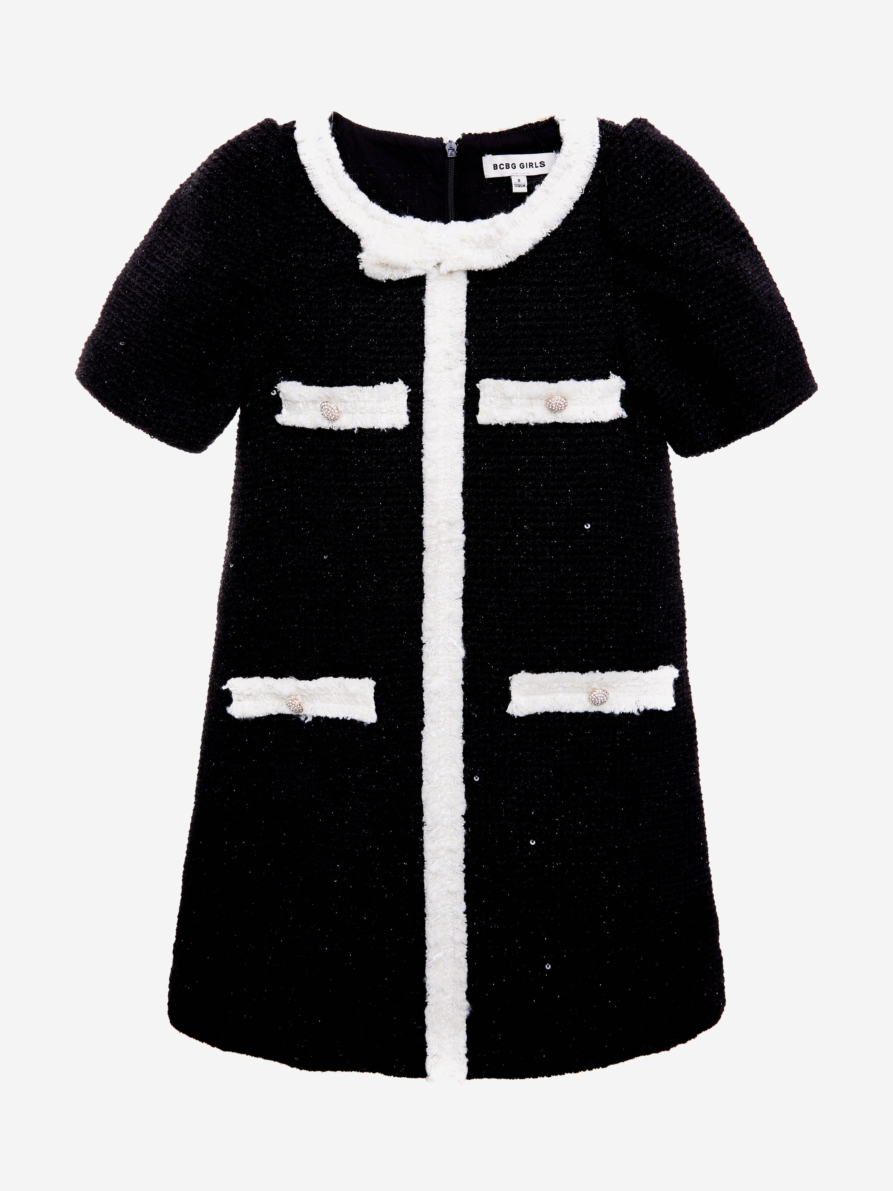 BCBG Girls Tweed Dress in Black