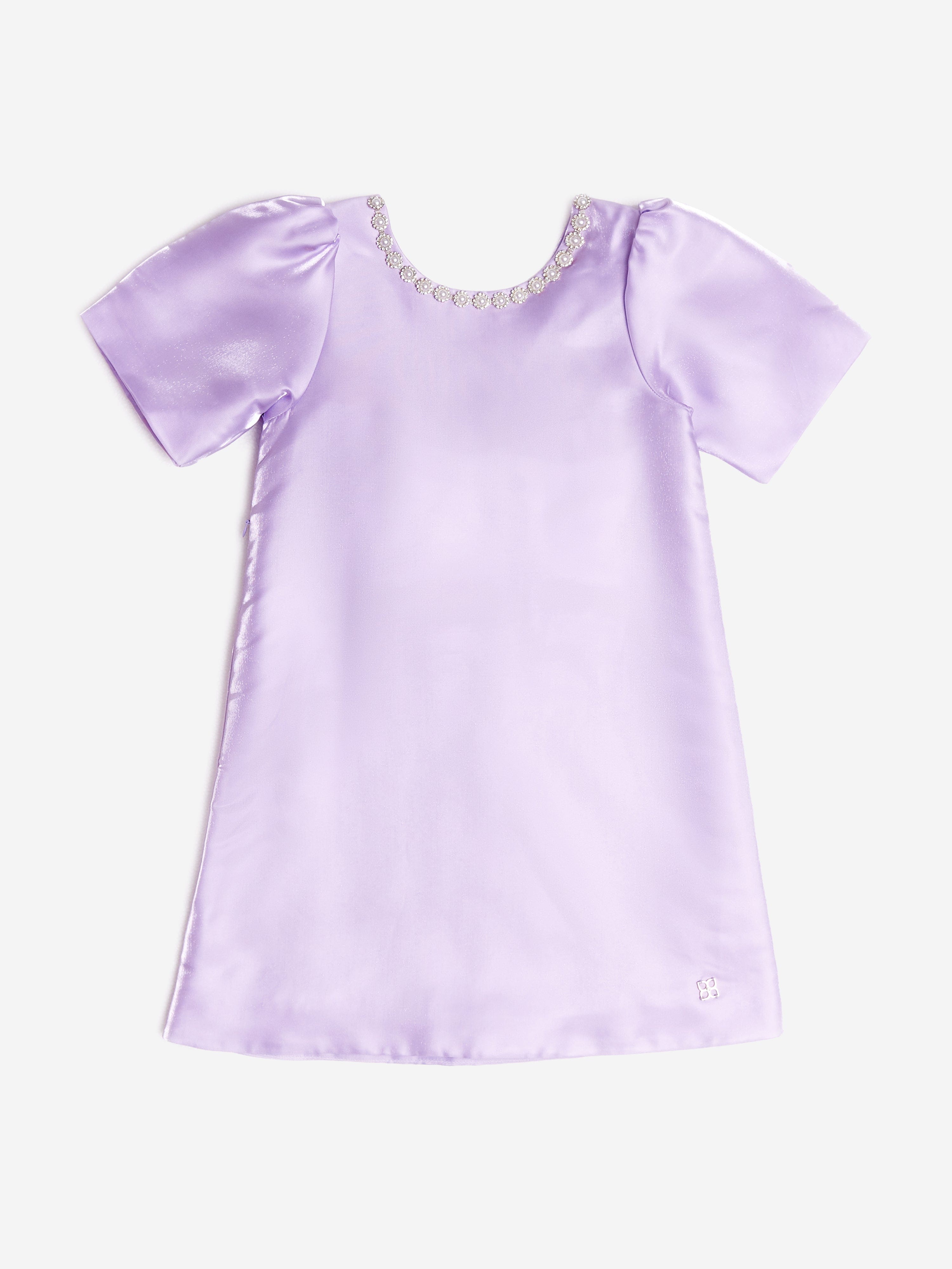 BCBGMAXAZRIA Girls A-Line Satin Dress in Purple 14 Yrs