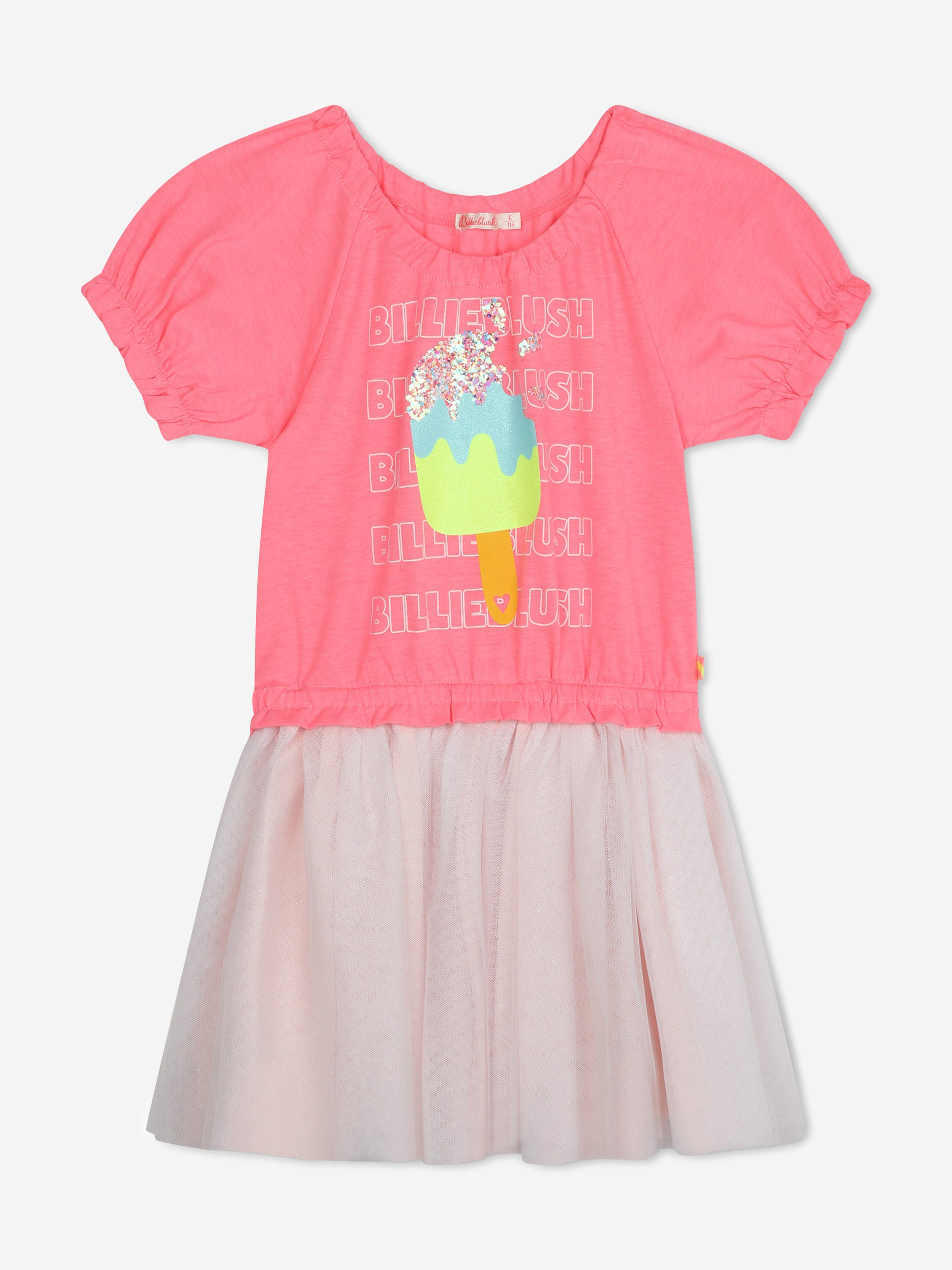 billieblush pink dress Billieblush - Girls Pink Jersey & Tulle Dress