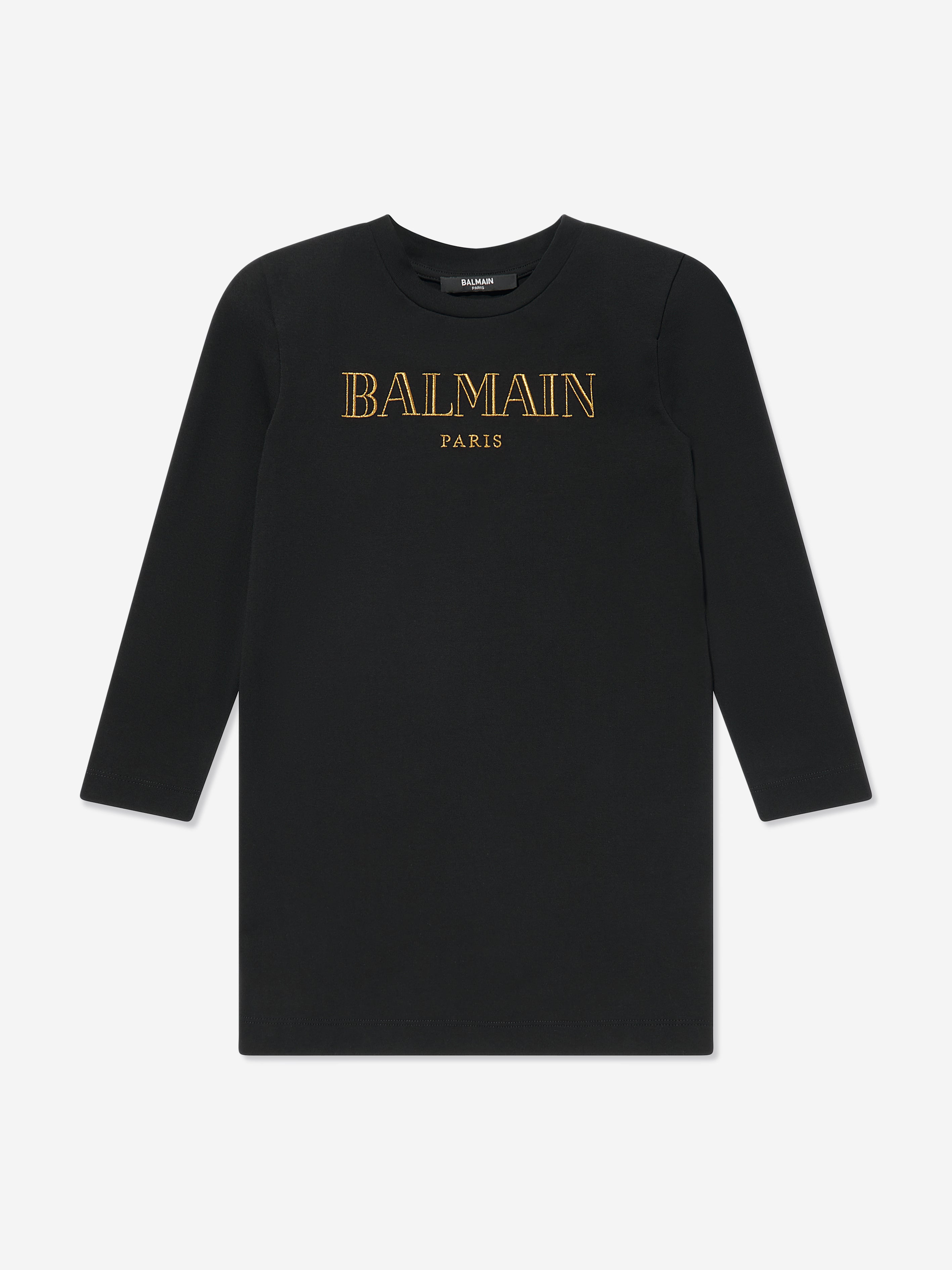 Balmain Girls Logo Dress in Black | Childsplay Clothing