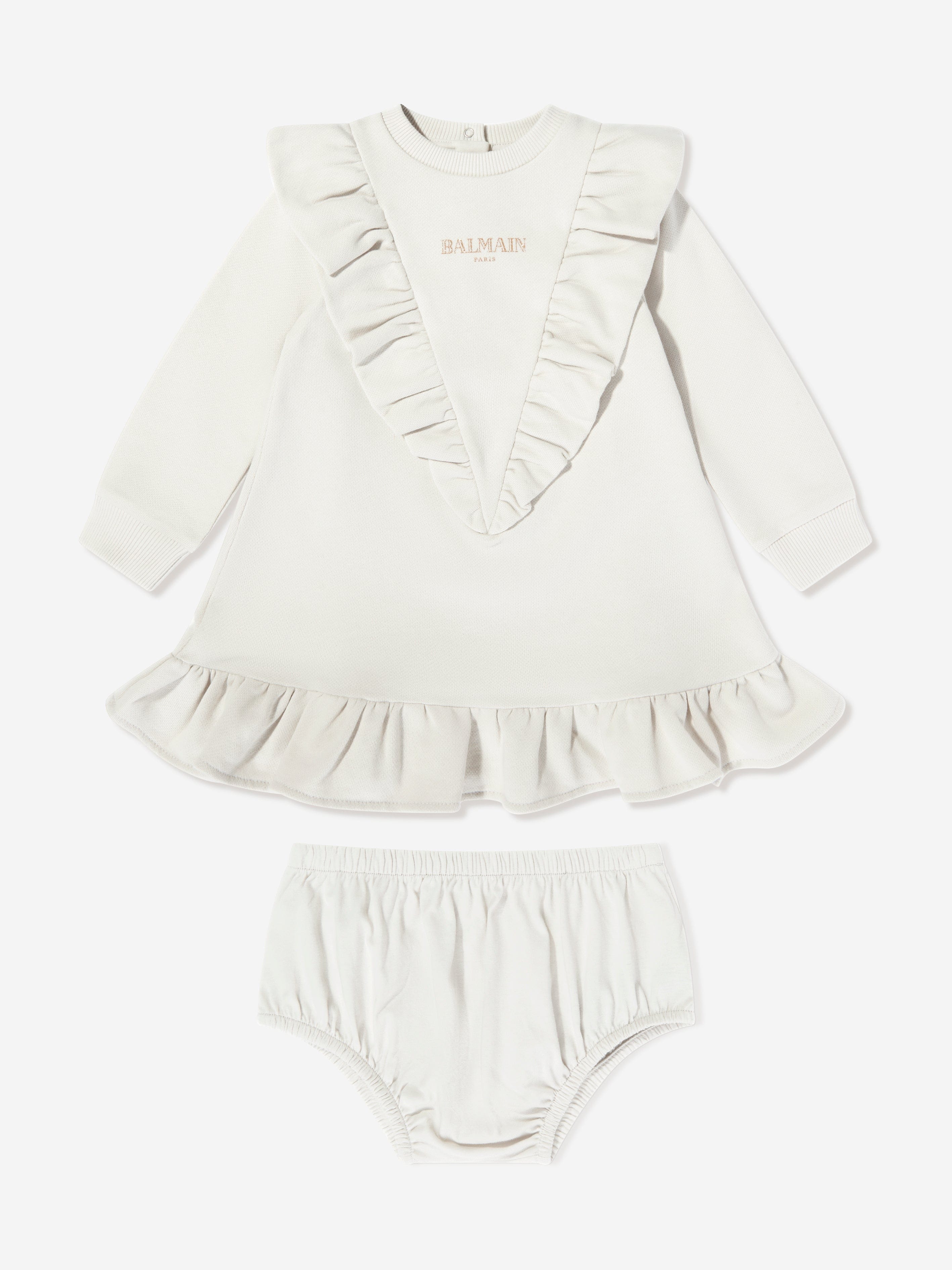 alice mccall black mini dress Balmain Baby Girls Polo Dress with Knickers in White