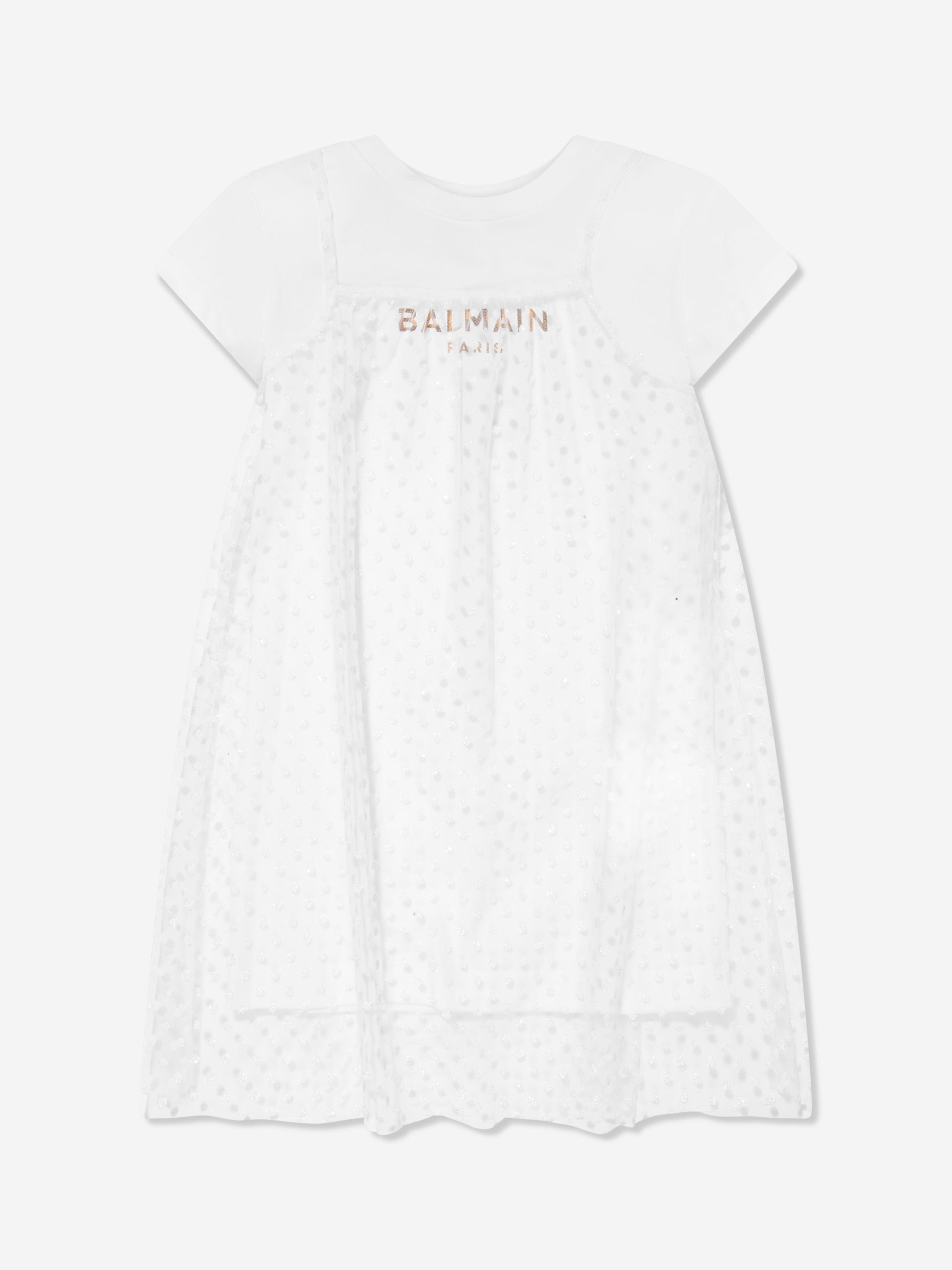 slim fit dress slacks Balmain Girls 2 in 1 Dress in White 13 Yrs