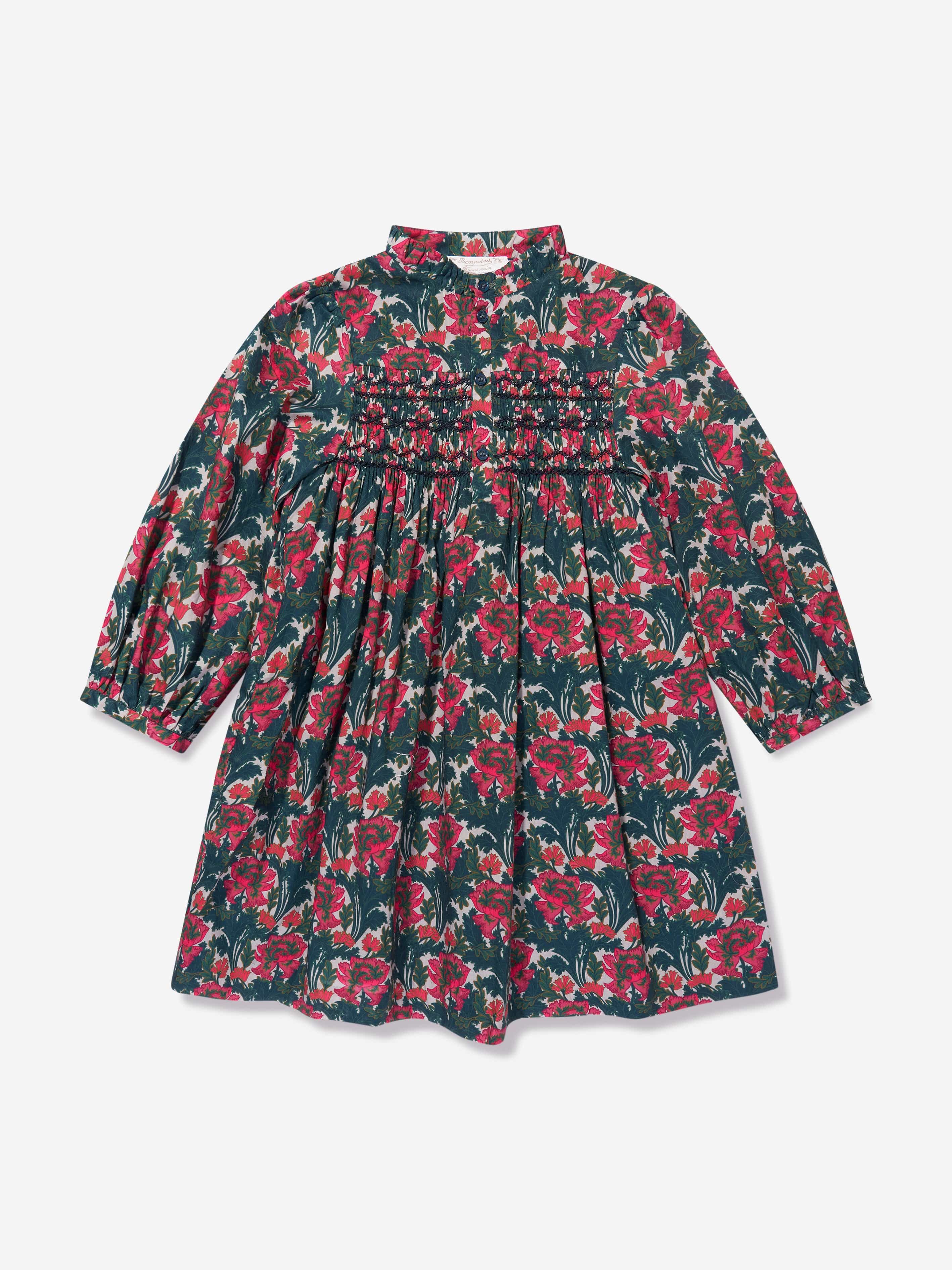 Bonpoint Girls Tamsin Smocked Dress in Multicolour | Childsplay Clothing