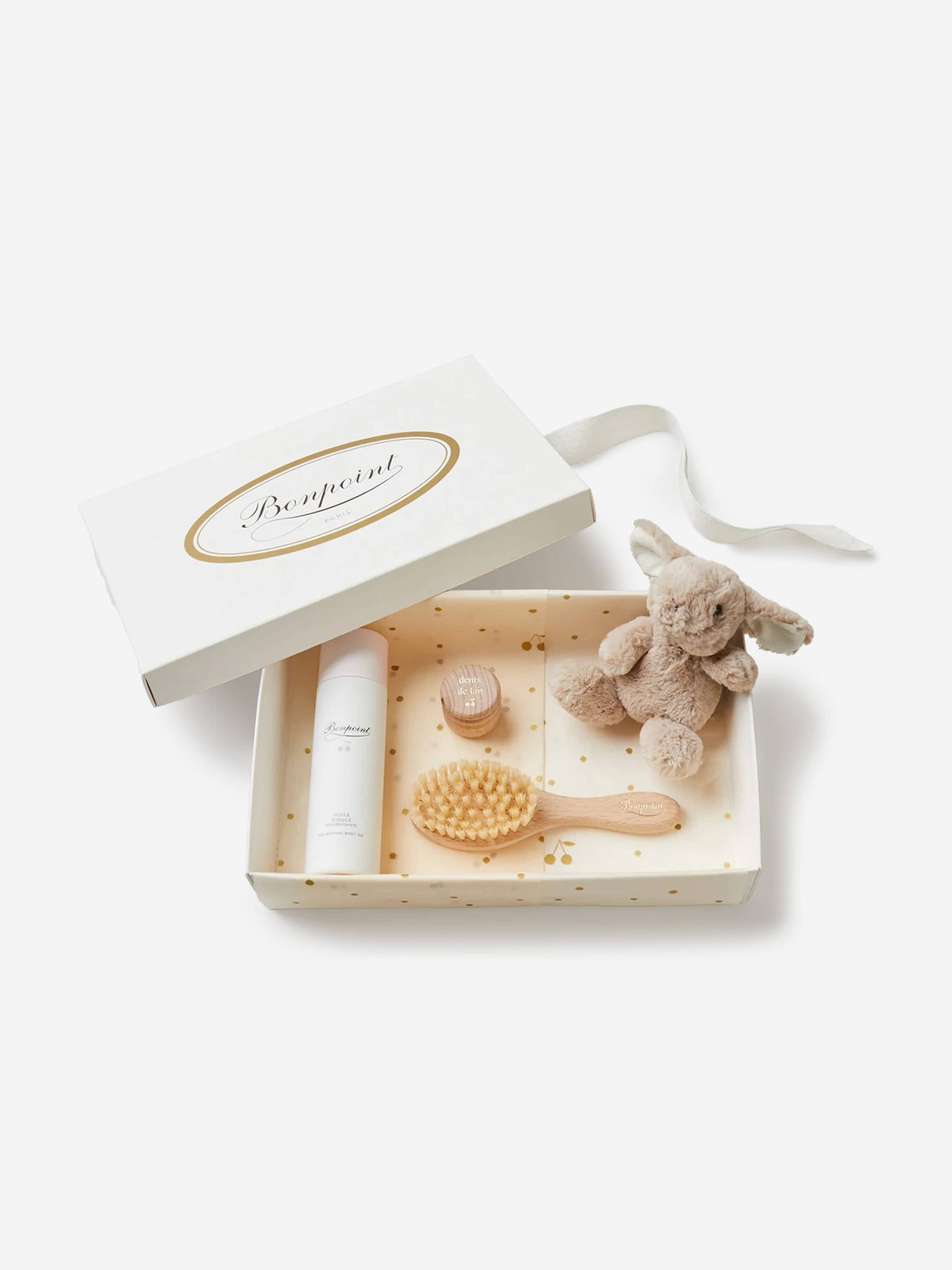 Bonpoint Baby Soft Toy and Mixed Treatments Gift Set in White 
