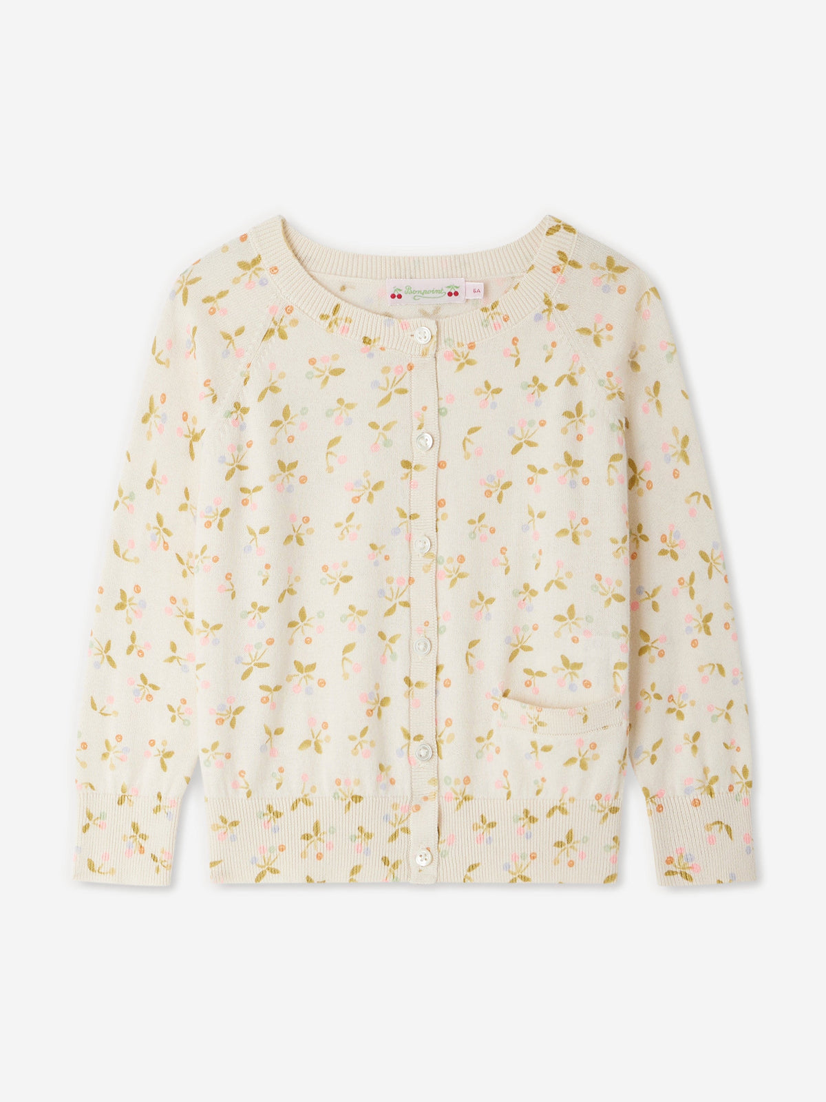 Bonpoint Girls Floral Enoha Cardigan in Ivory | Childsplay Clothing