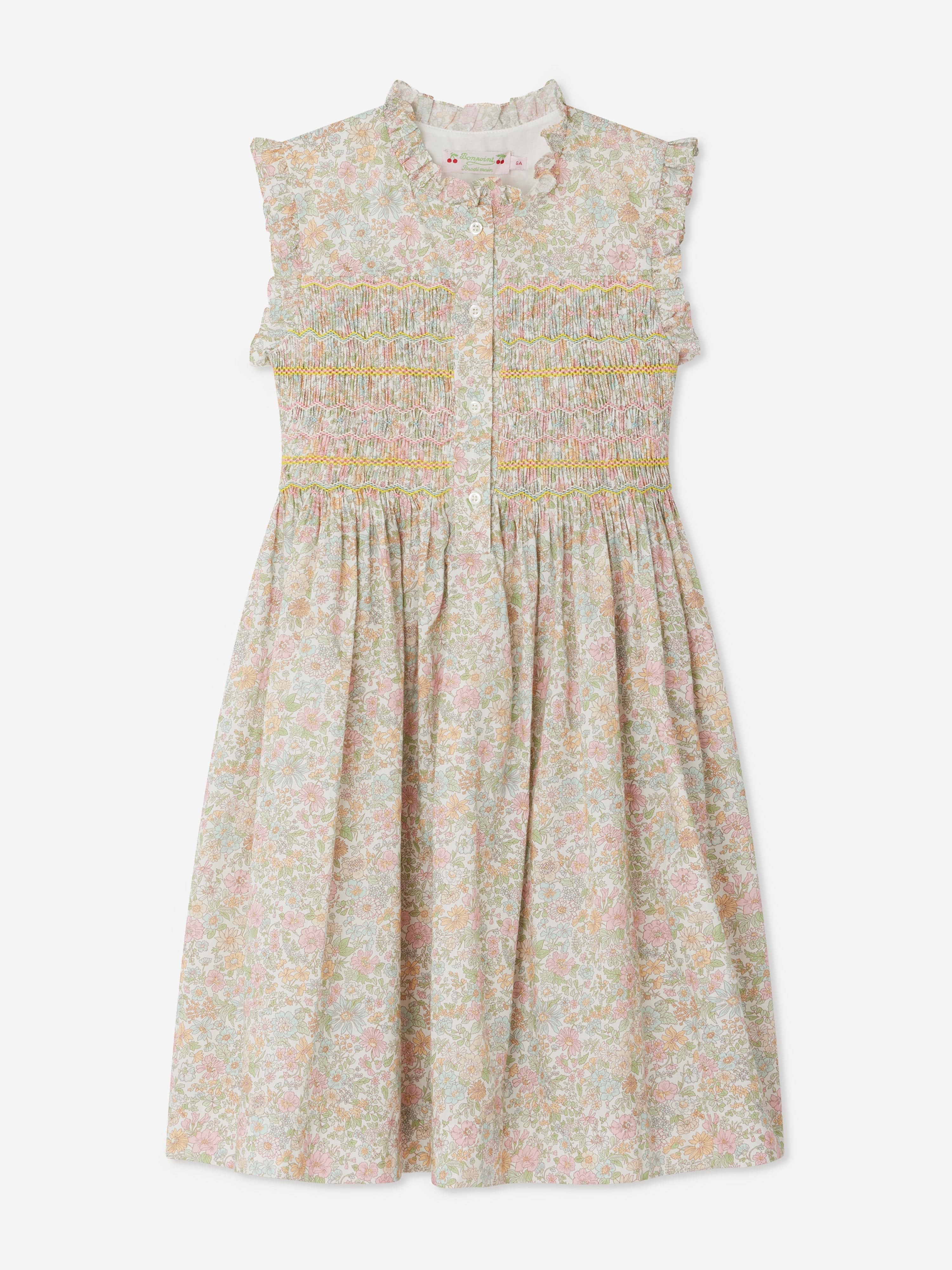 Bonpoint Girls Floral Fabiola Dress in Multicolour