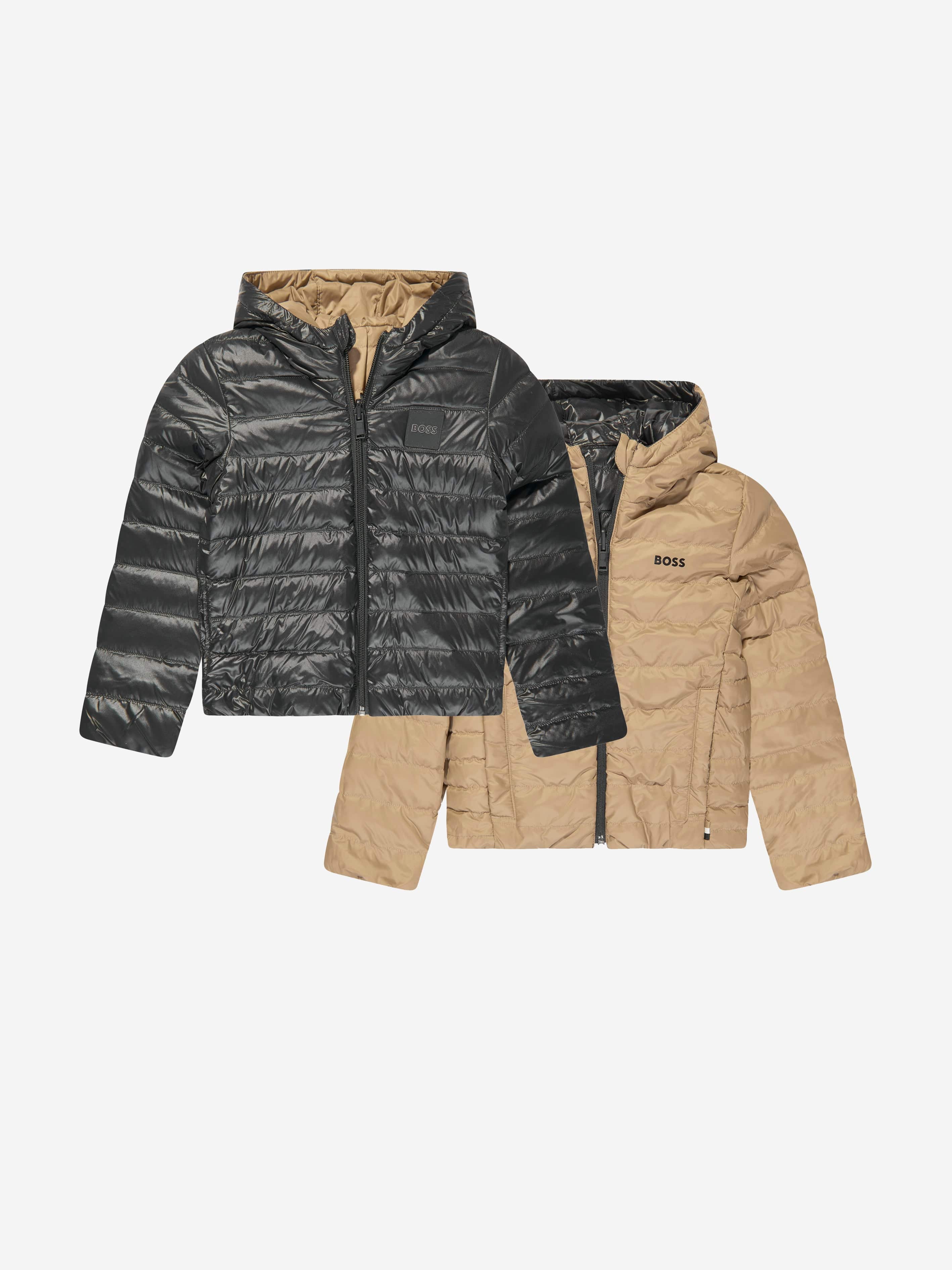 Boys Reversible Puffer Jacket in Black Childsplay Clothing