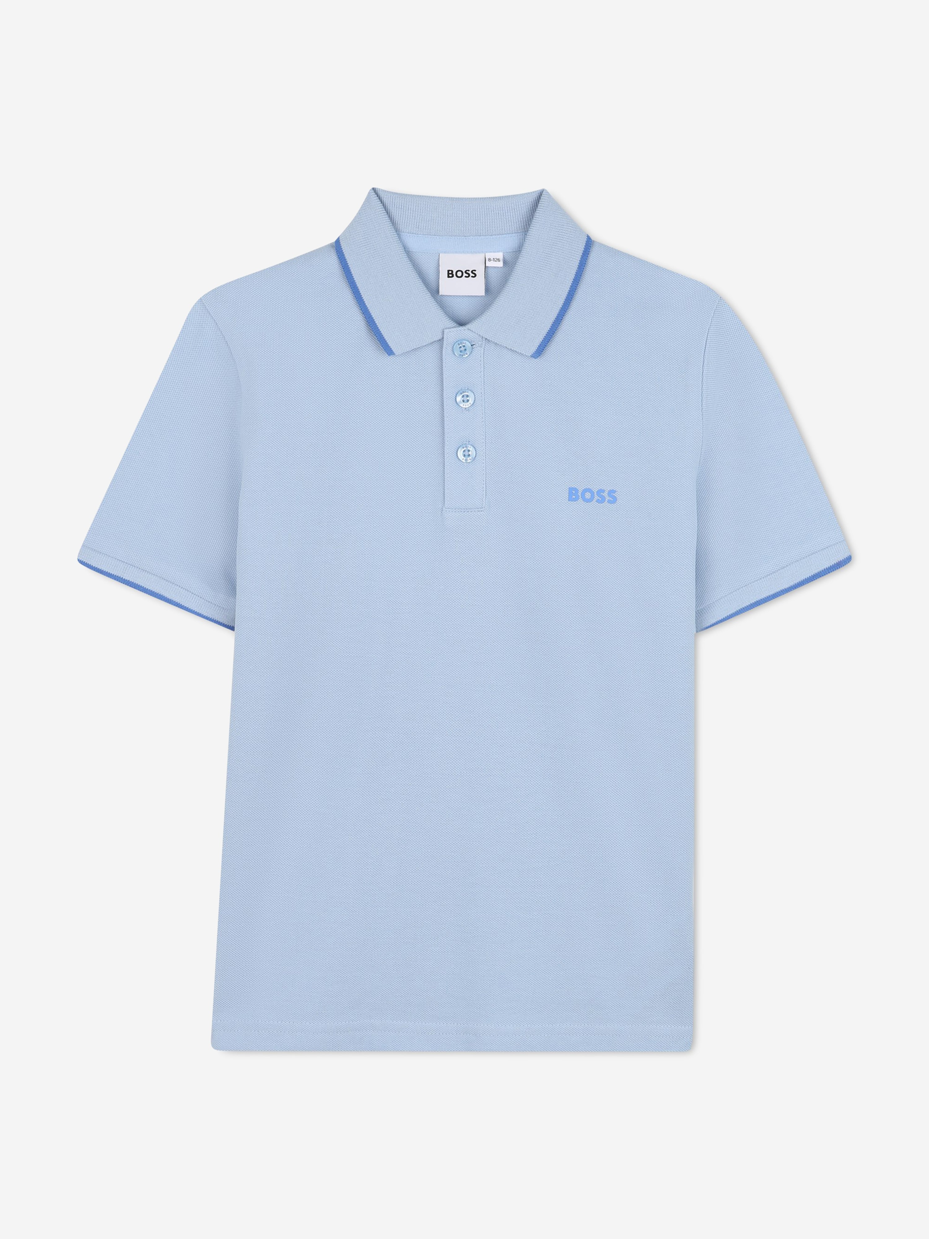 BOSS Boys Logo Polo Shirt in White