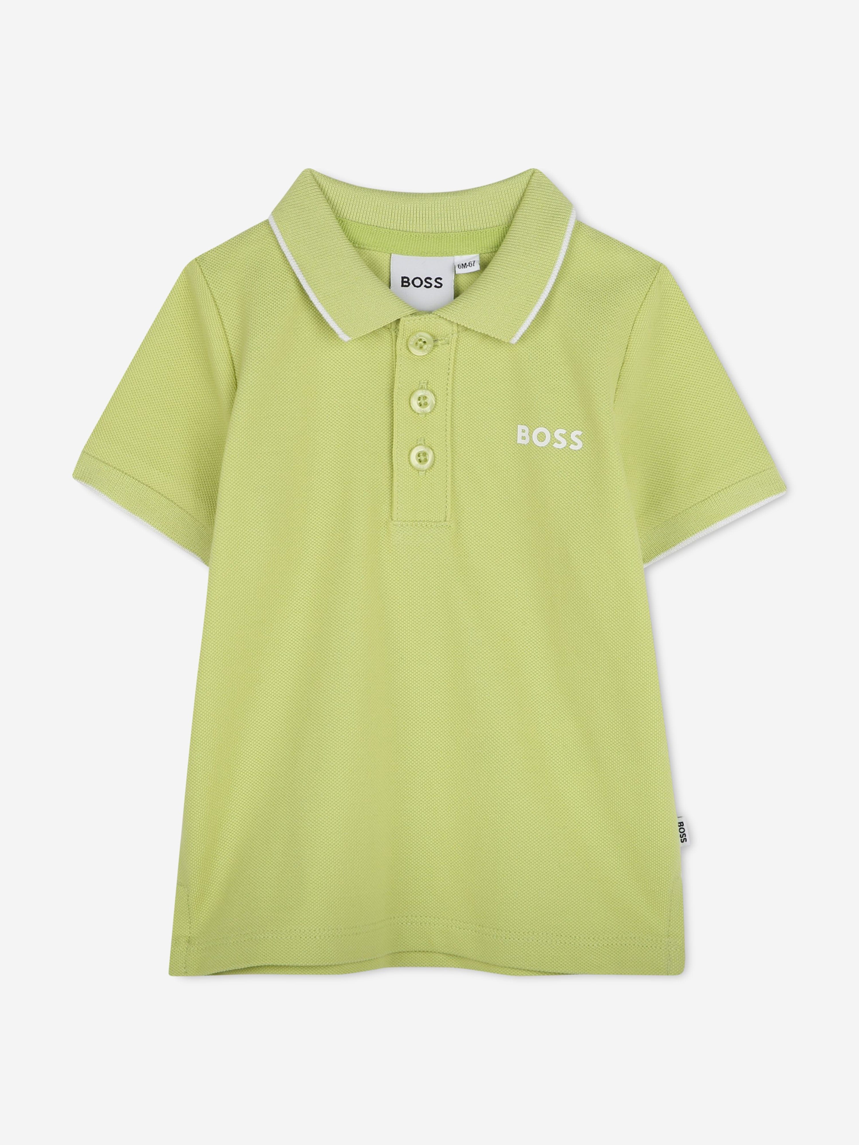 BOSS BOSS Baby Boys Logo Polo Shirt in Green Childsplay Clothing
