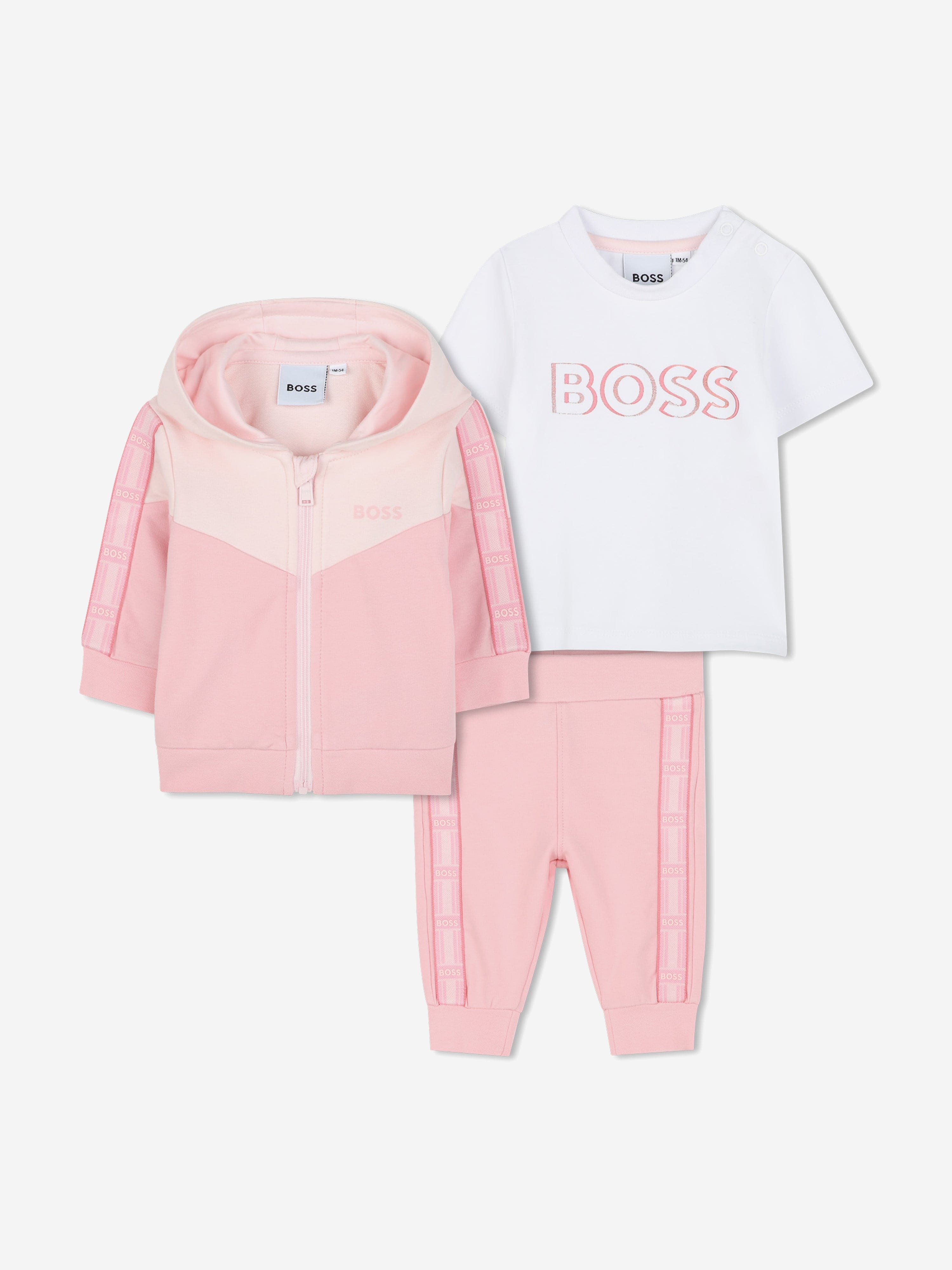 BOSS BOSS Baby Girls Tracksuit Set in Pink Childsplay Clothing