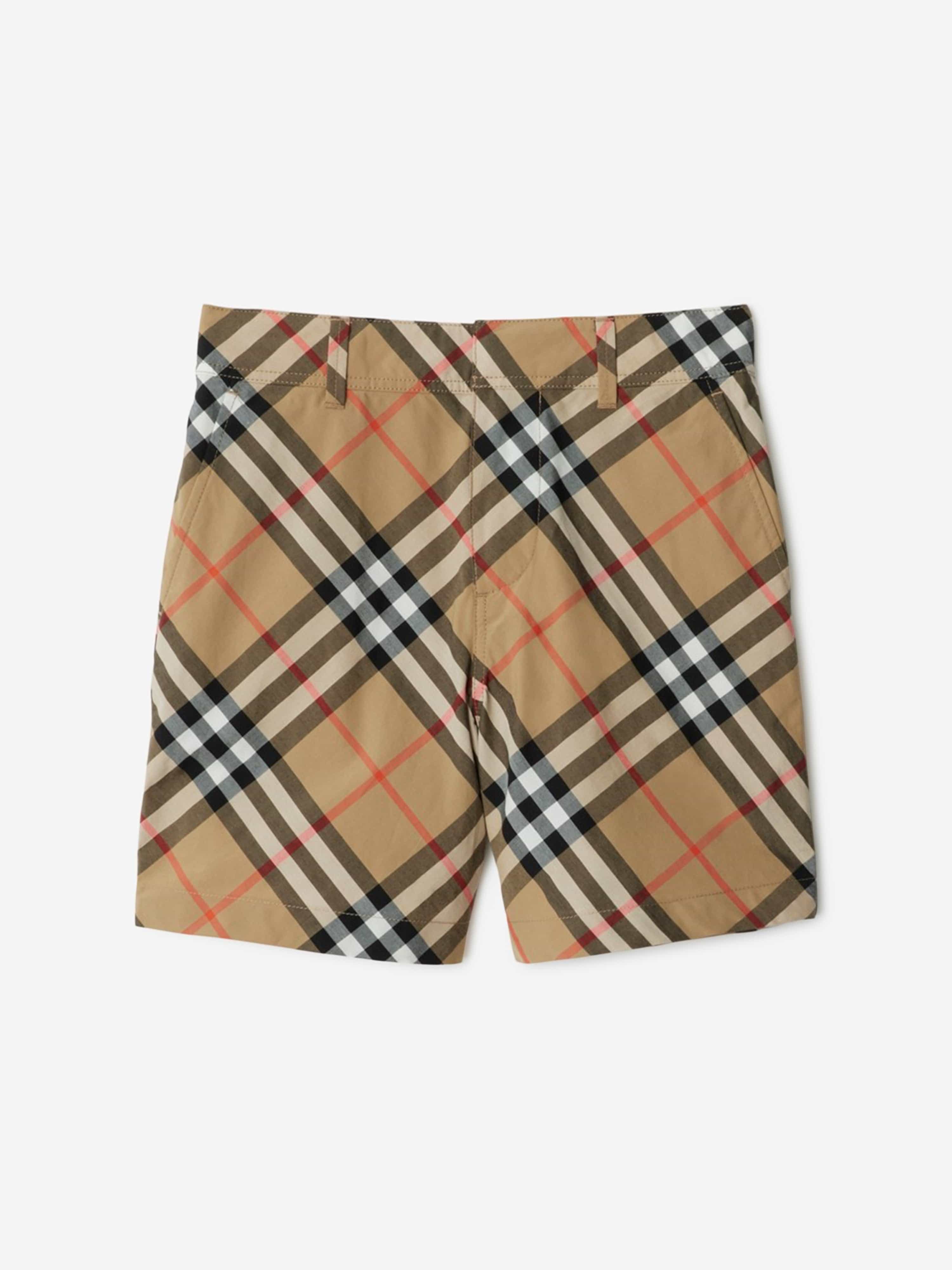Burberry Boys Oscar Check Shorts in Beige | Childsplay Clothing