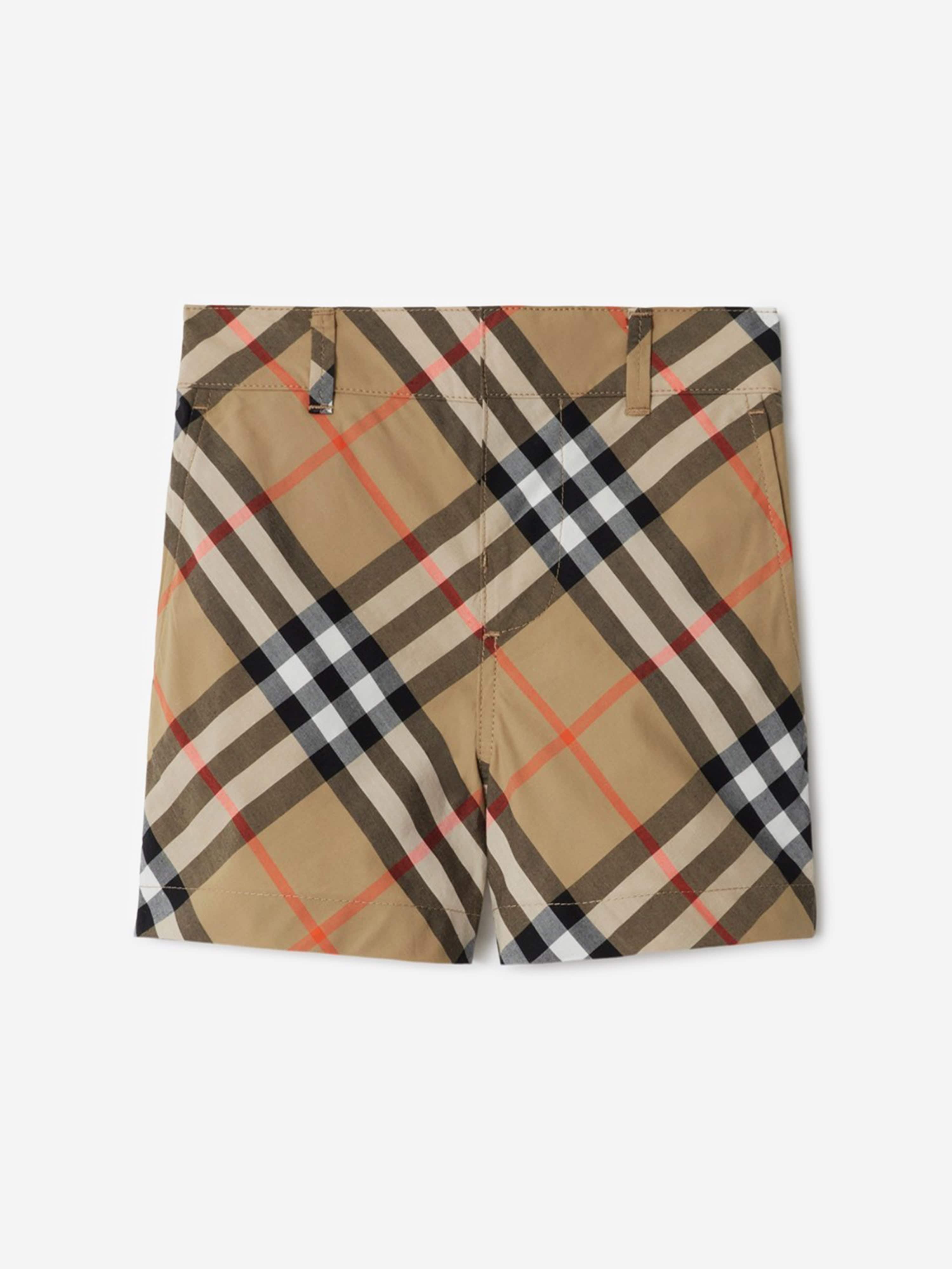 Burberry Kids Burberry Baby Boys Oscar Check Shorts in Beige