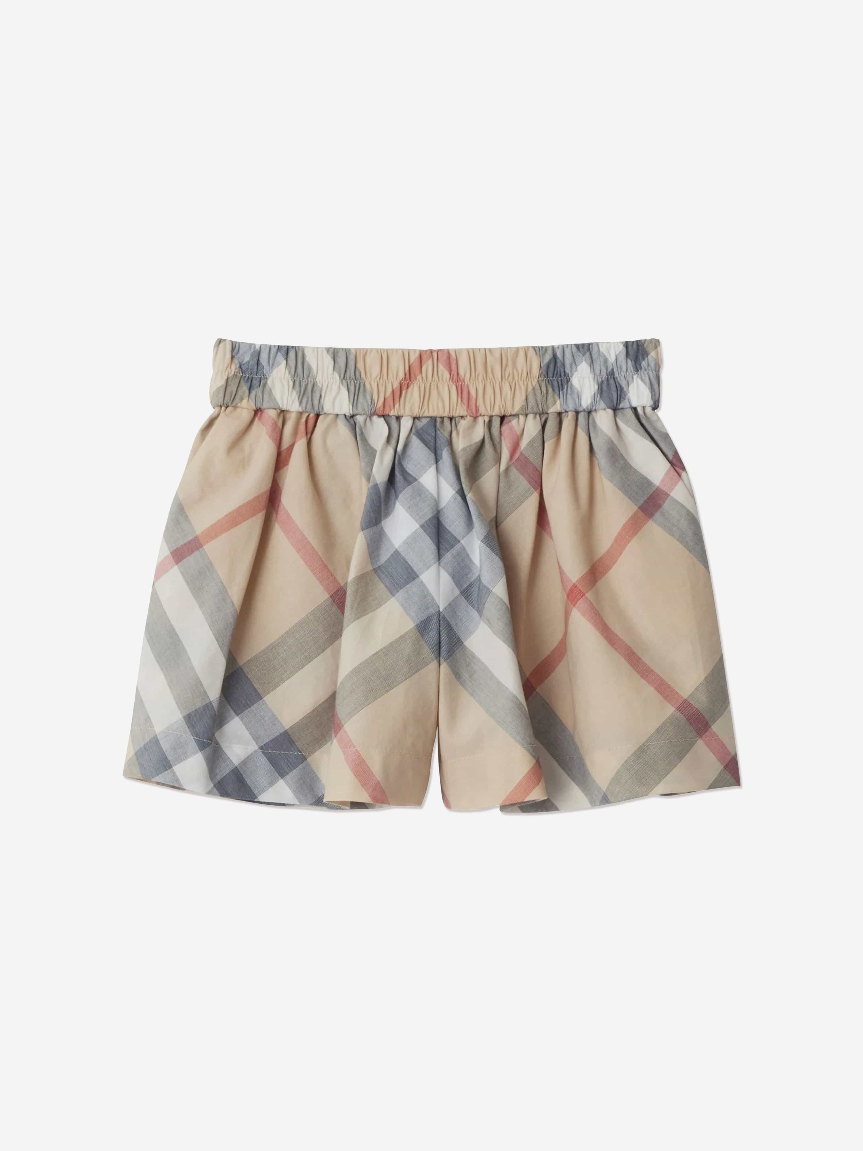 Burberry Kids Burberry Baby Girls Marcy Check Shorts in Beige