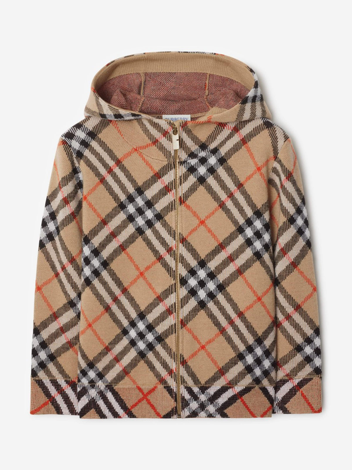 Burberry Boys Jimmy Check Zip Up Top in Beige | Childsplay Clothing