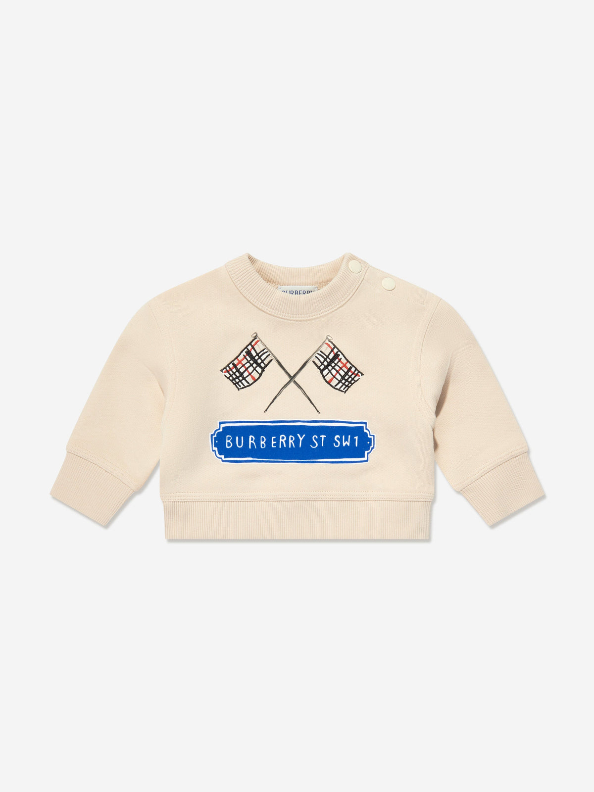 Burberry Baby Boys Flag Logo Sweatshirt in Ivory | Childsplay Clothing