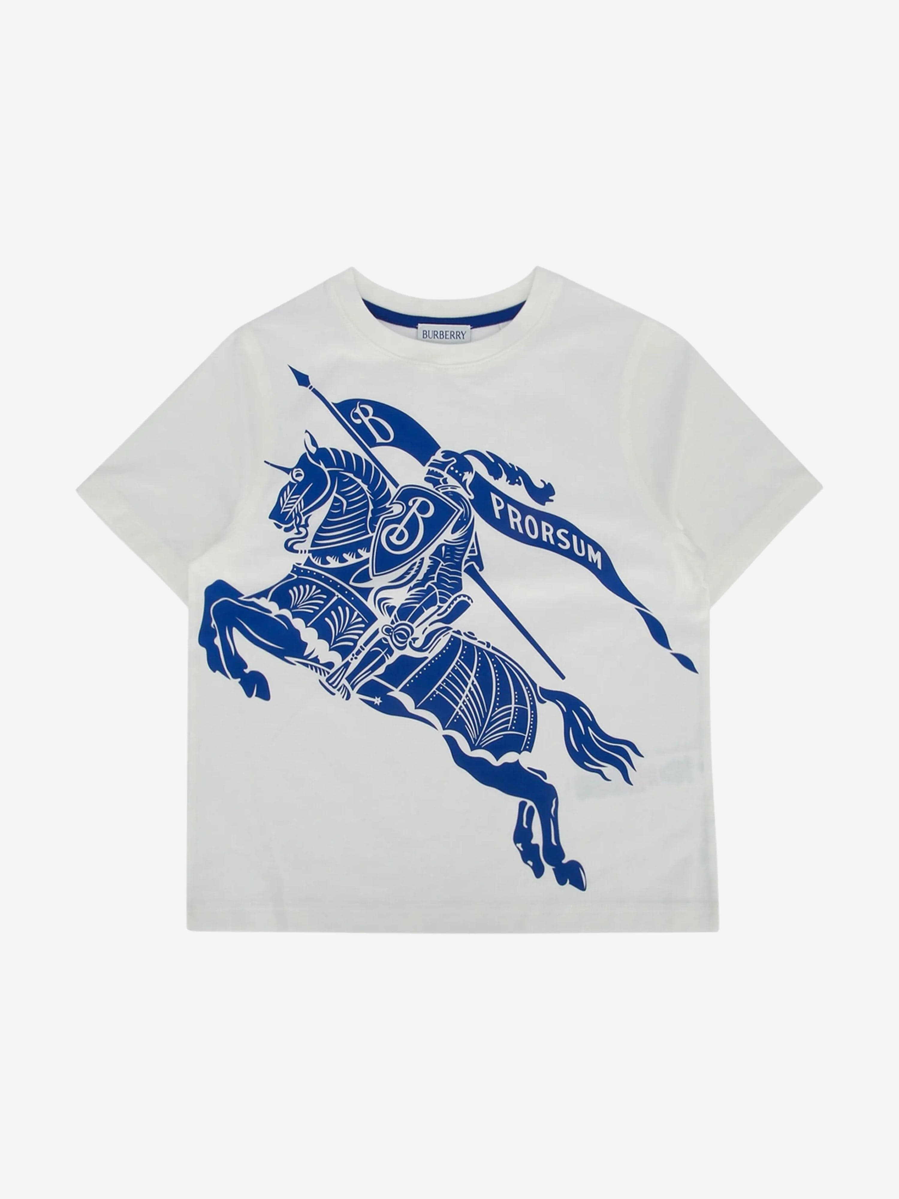 Burberry Kids Cedar Knight T-Shirt in White | Childsplay Clothing