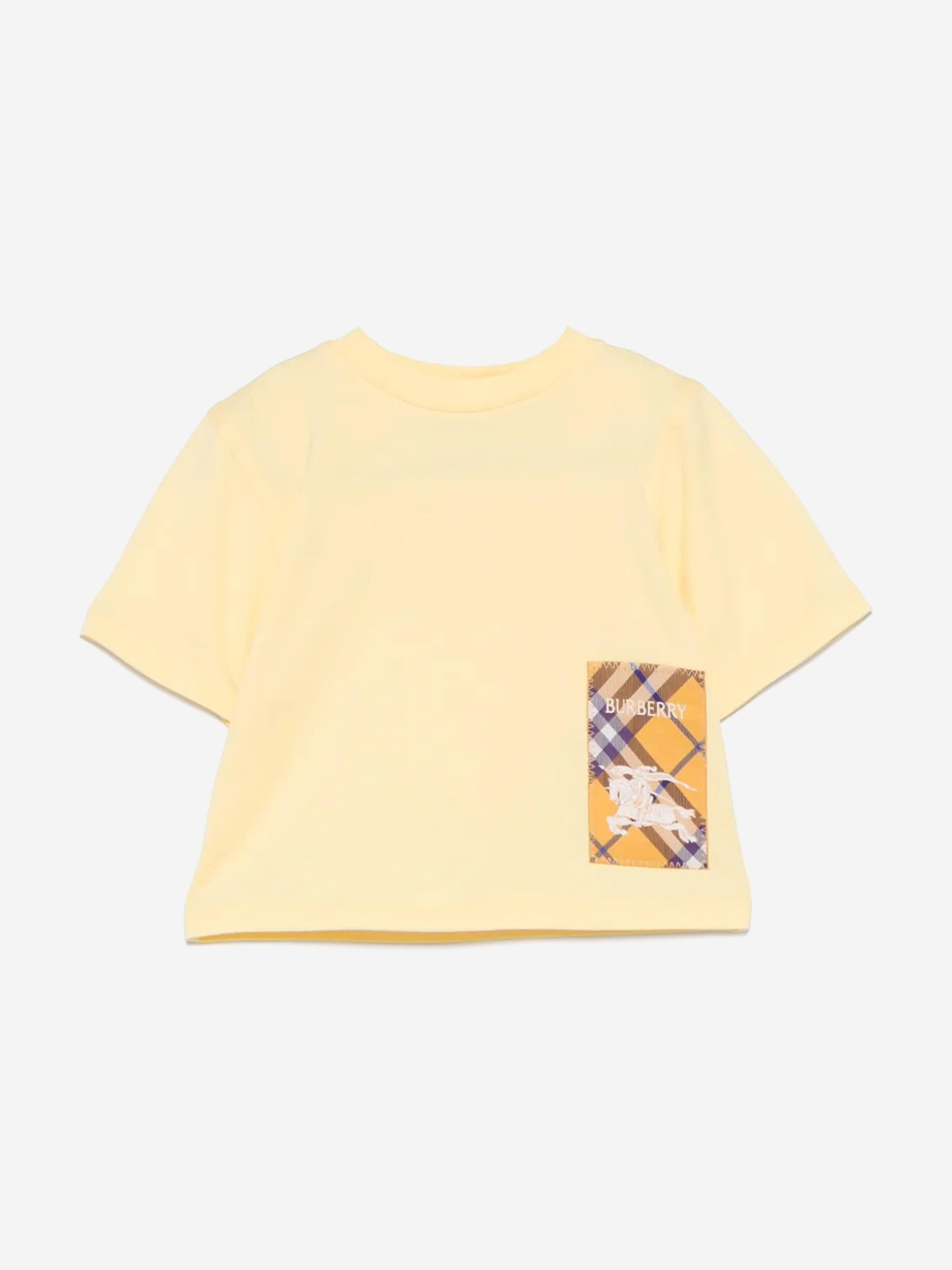 BURBERRY CHECK POCKET TSHIRT Sサイズ ホワイト 8043386 バーバリー レディース ヴィンテージチェック ポケット Tシャツ 半袖カットソー Burberry Kids Burberry Baby Mini Cedar T-Shirt in Yellow