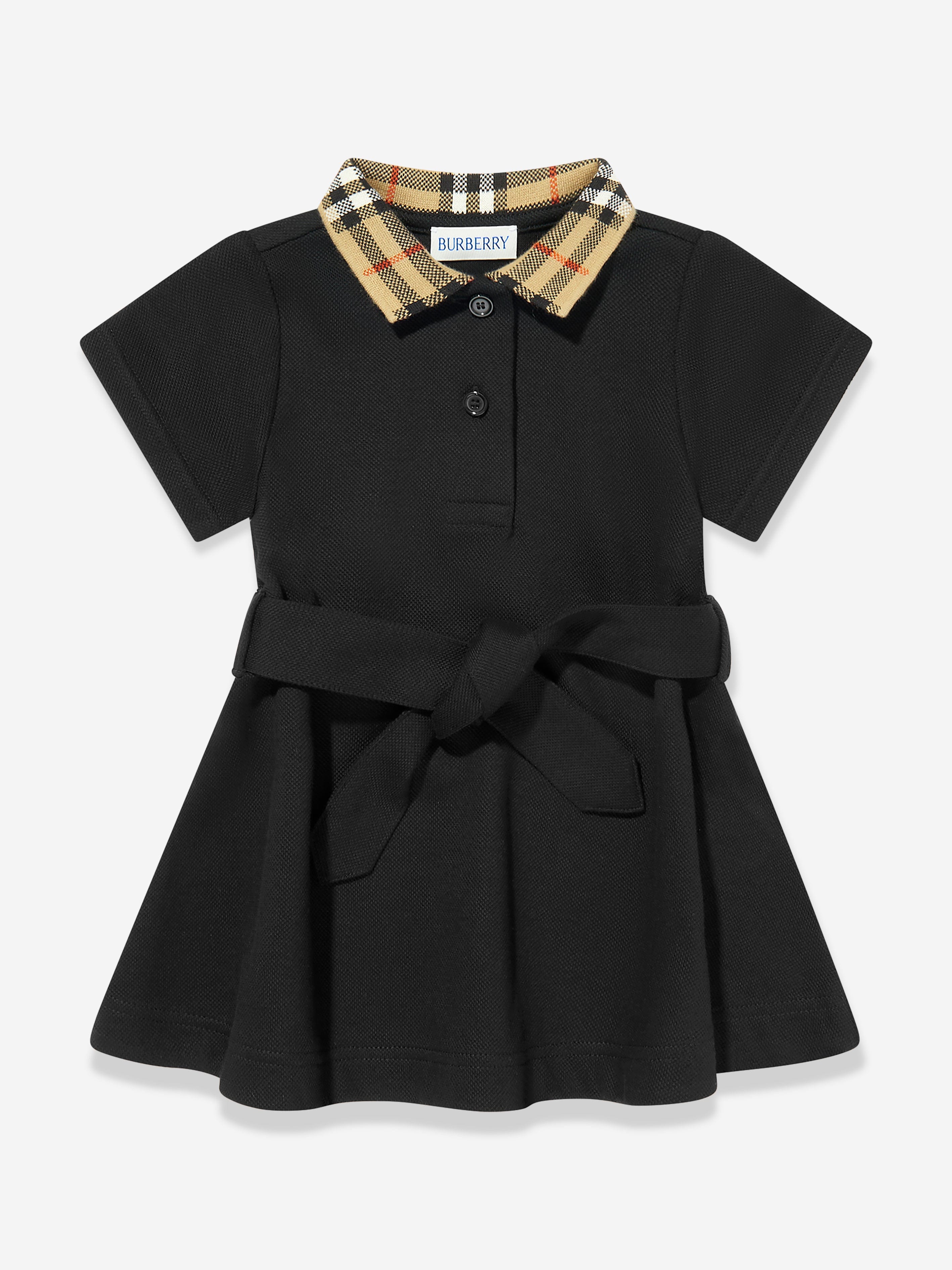burberry black dress Silk Faux Wrap Trench Size 2/36 concealed button placket Burberry Tatiana Mini Dress in