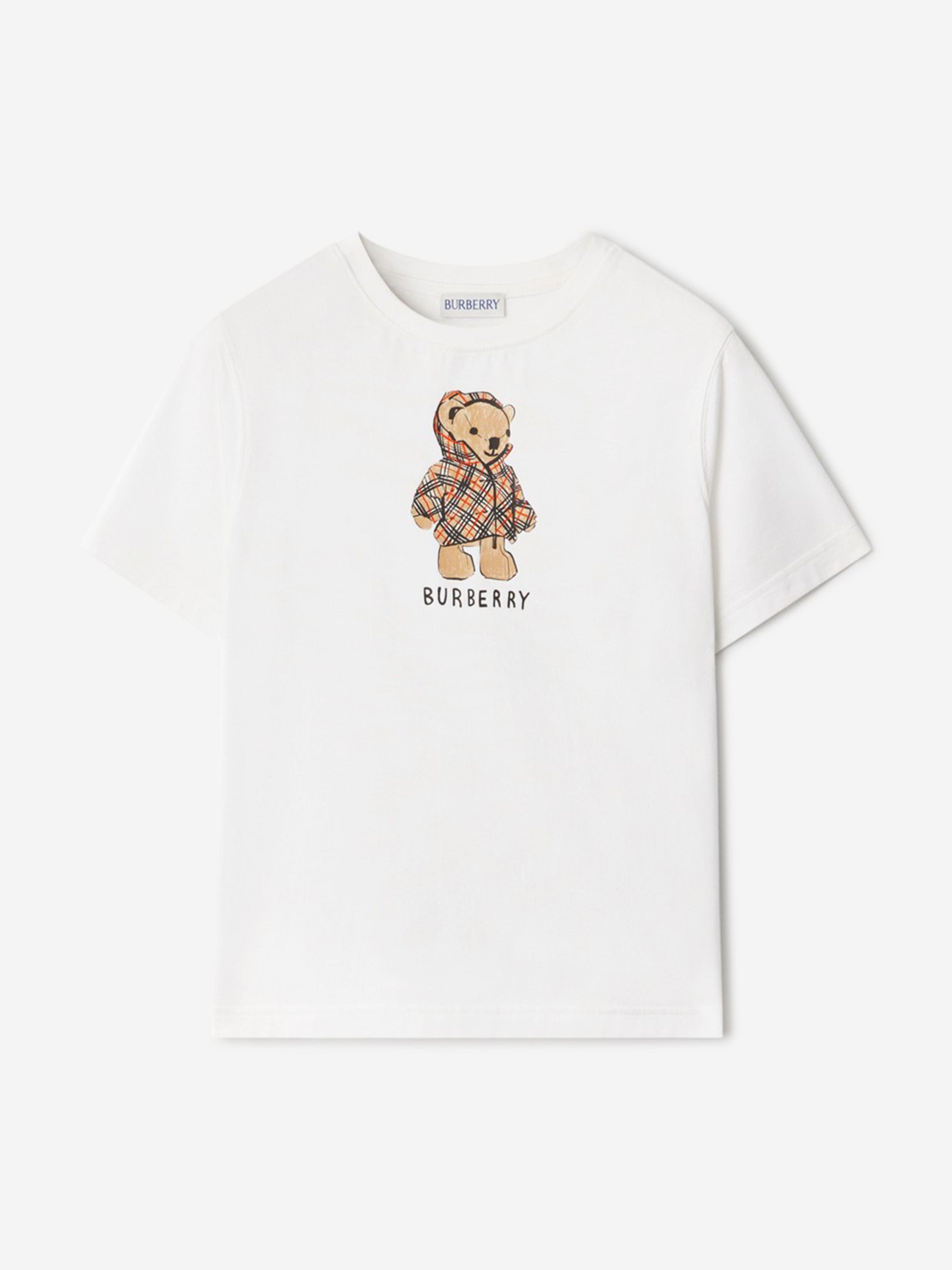 Burberry Kids Cedar Puffer Bear T-Shirt in White | Childsplay Clothing