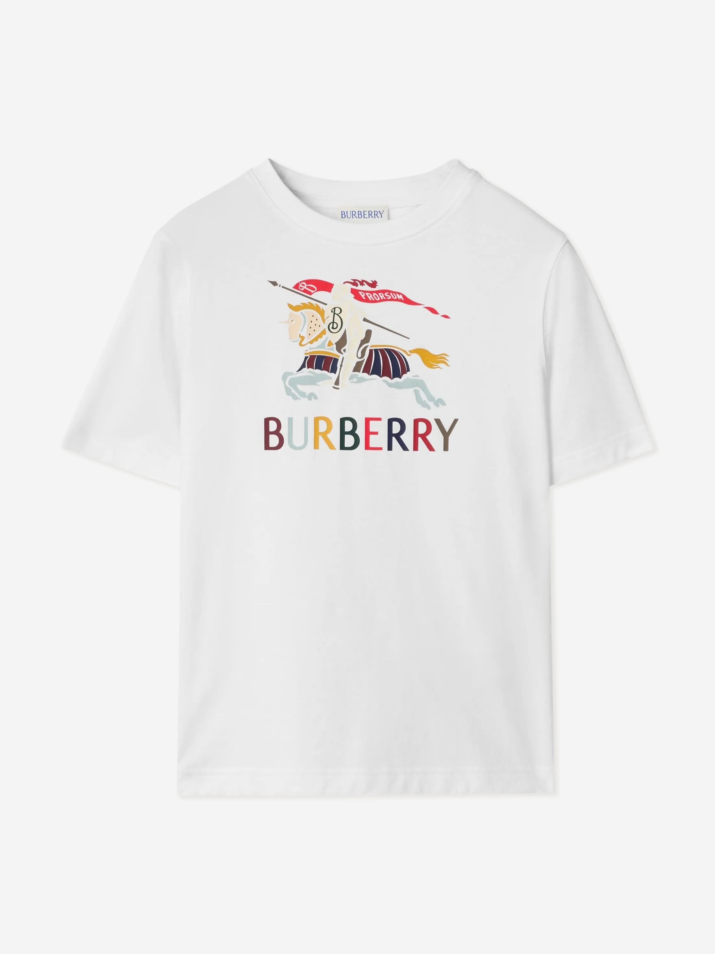 BURBERRY ホワイト Tシャツ 12Y Burberry Boys Cedar Colourful EKD T-Shirt in White | Childsplay