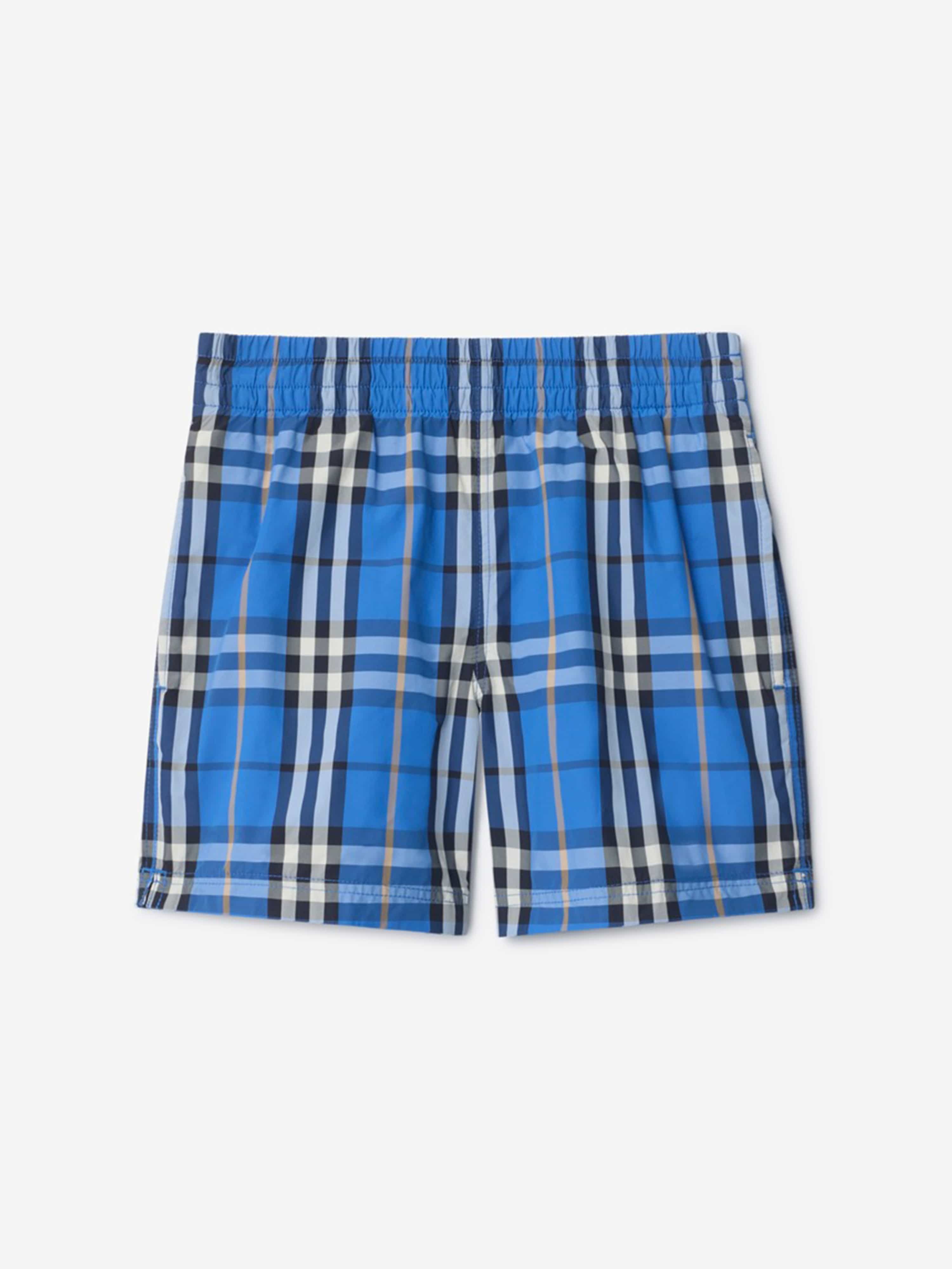 Burberry Boys Atticus Check Swim Shorts in Blue | Childsplay Clothing