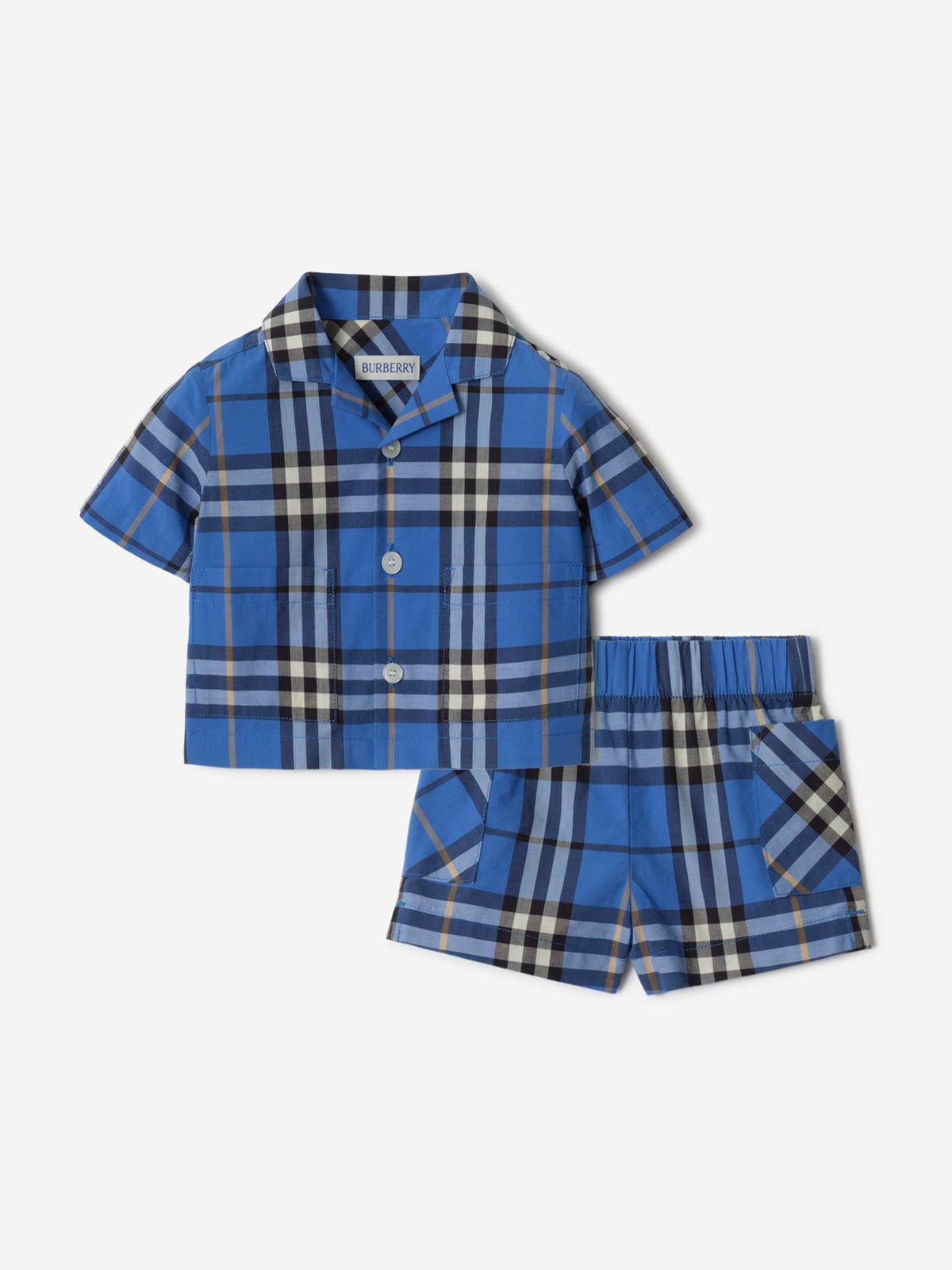 Burberry Baby Boys Carey Check Short Set in Blue | Childsplay Clothing