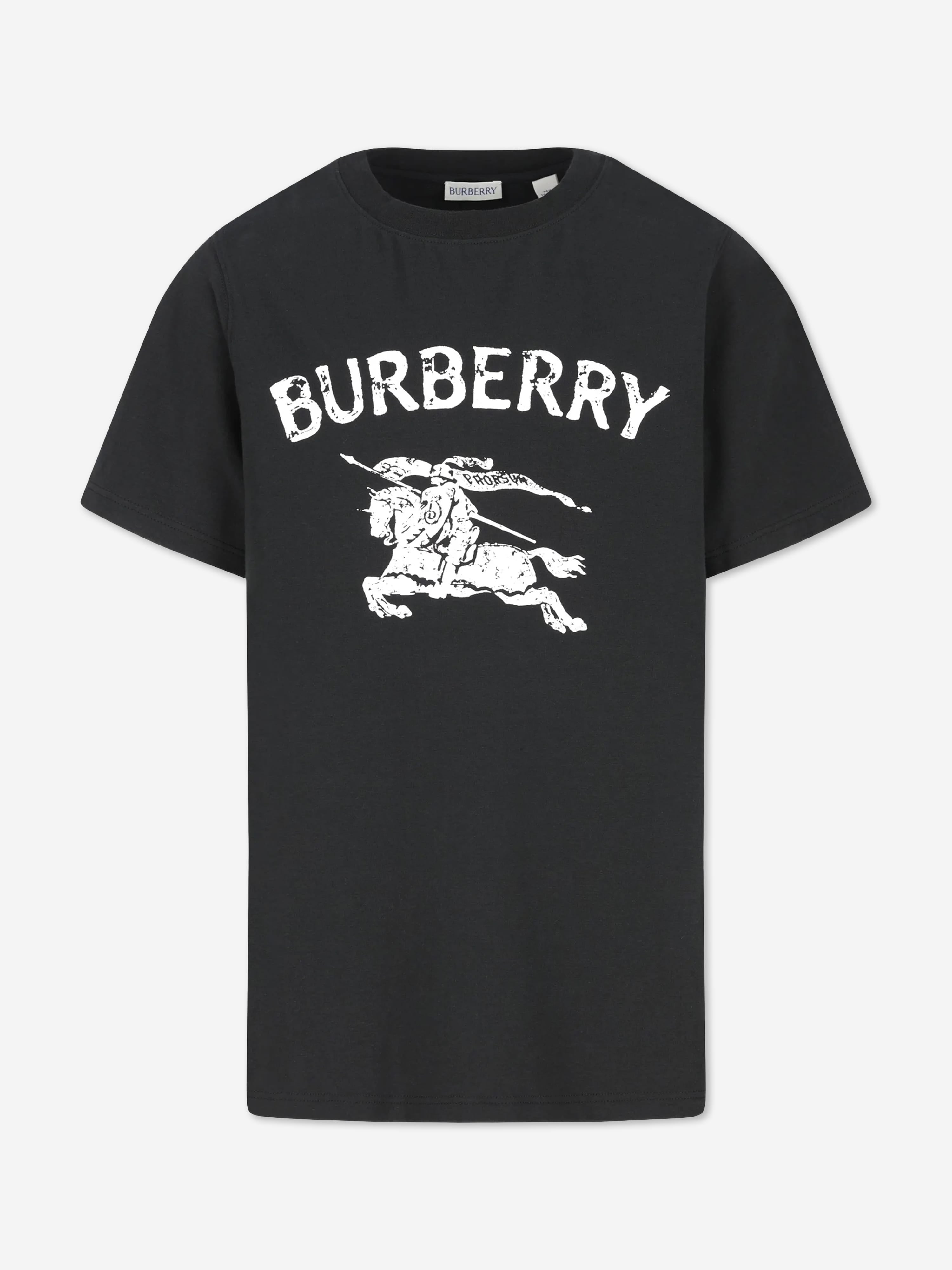 Burberry Boys Cedar Stamp EKD T-Shirt in Black | Childsplay Clothing