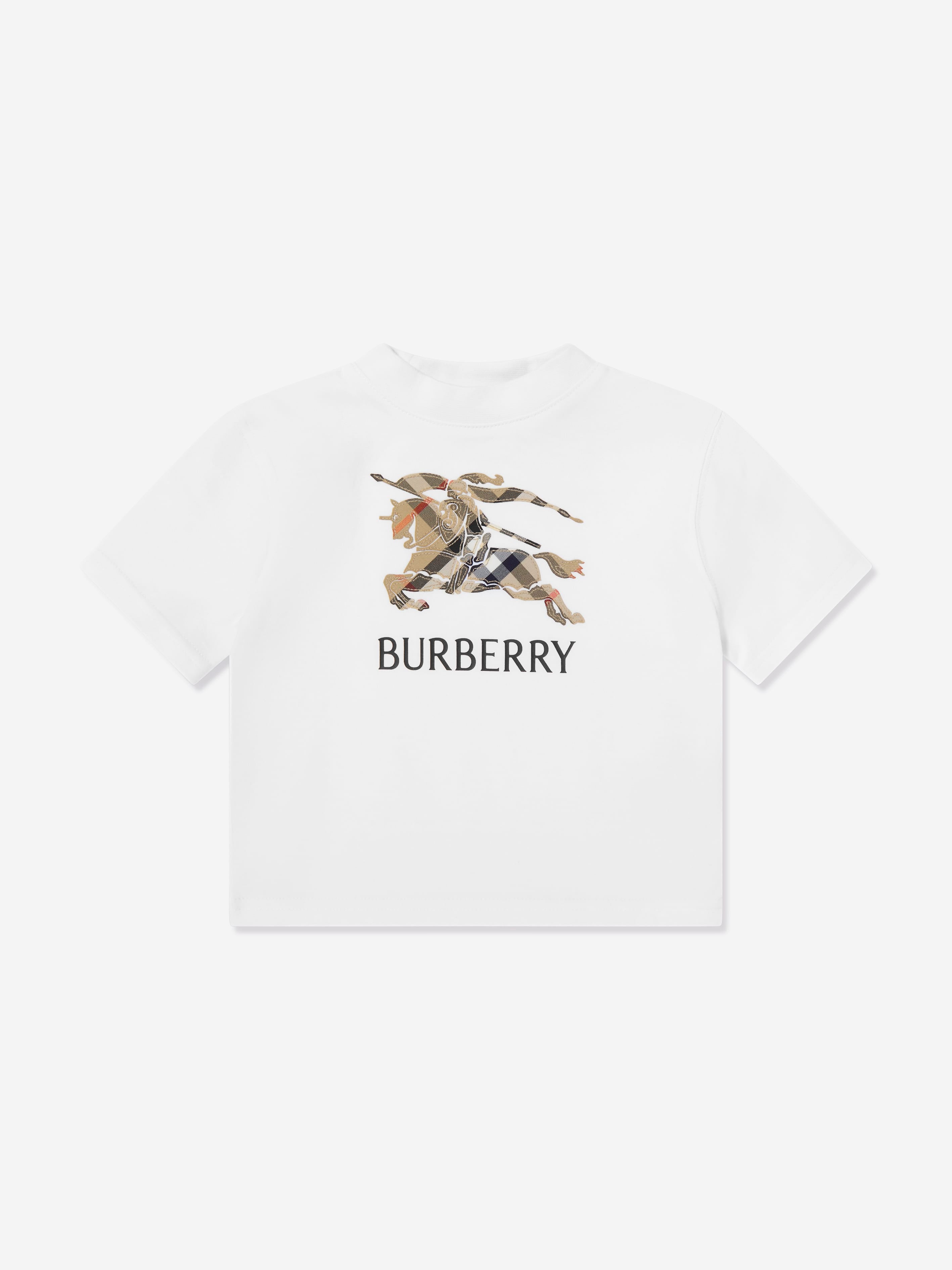 Burberry Baby Boys Mini Cedar Check EKD T-Shirt in White