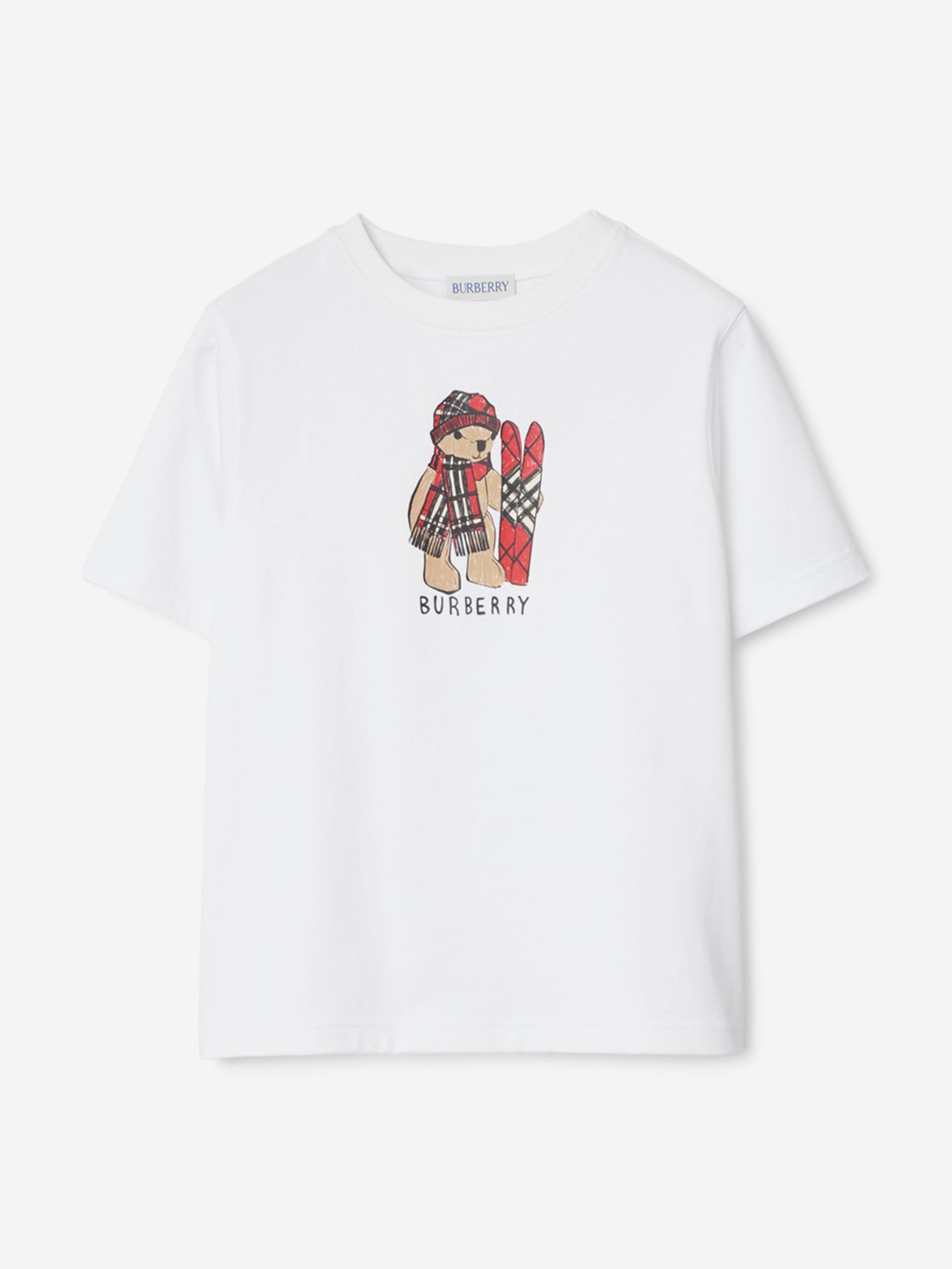 Burberry Girls Cedar Ski Bear T-Shirt in White | Childsplay Clothing