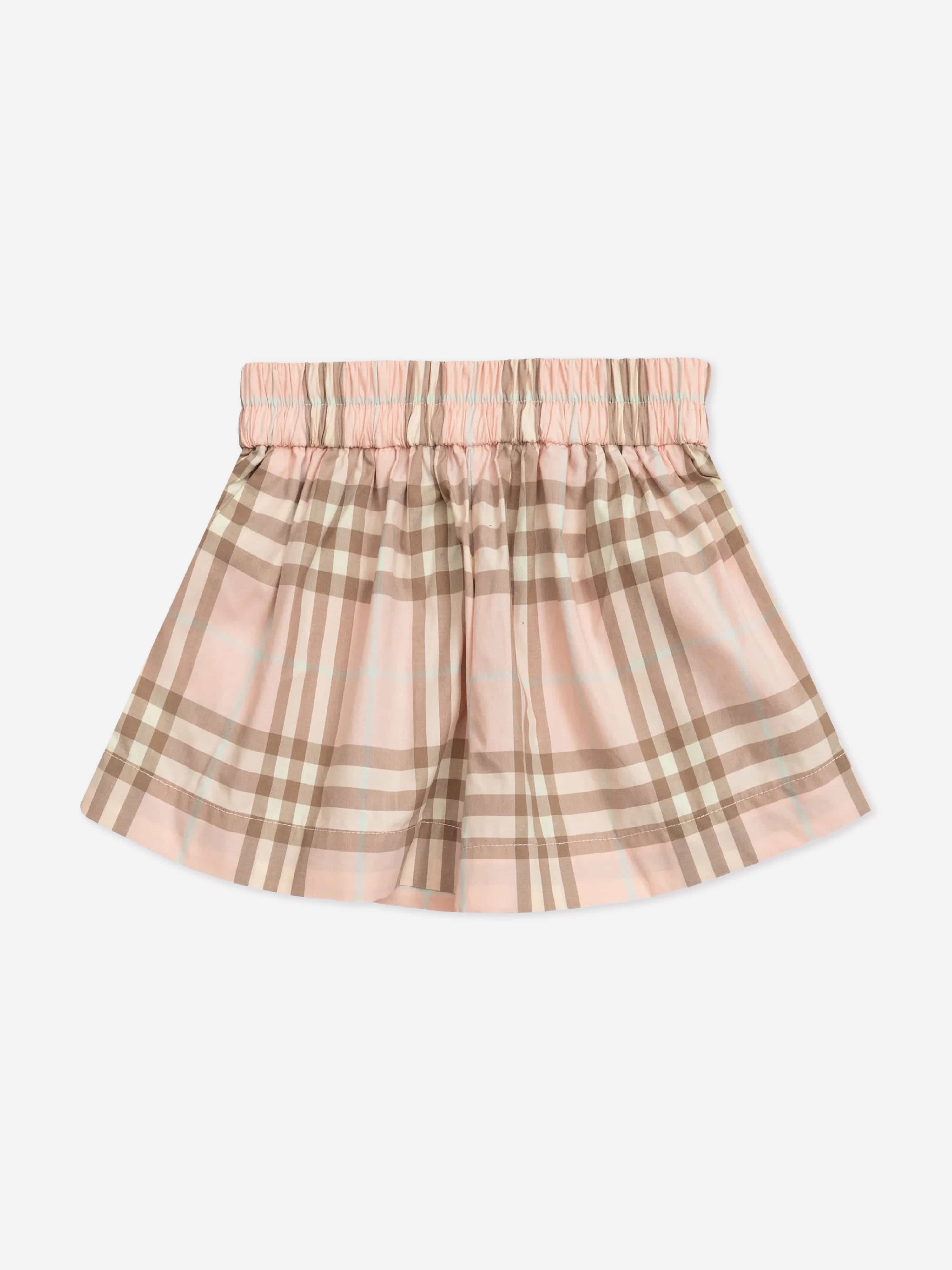 Burberry Baby Girls Marcy Cotton Check Shorts in Pink | Childsplay