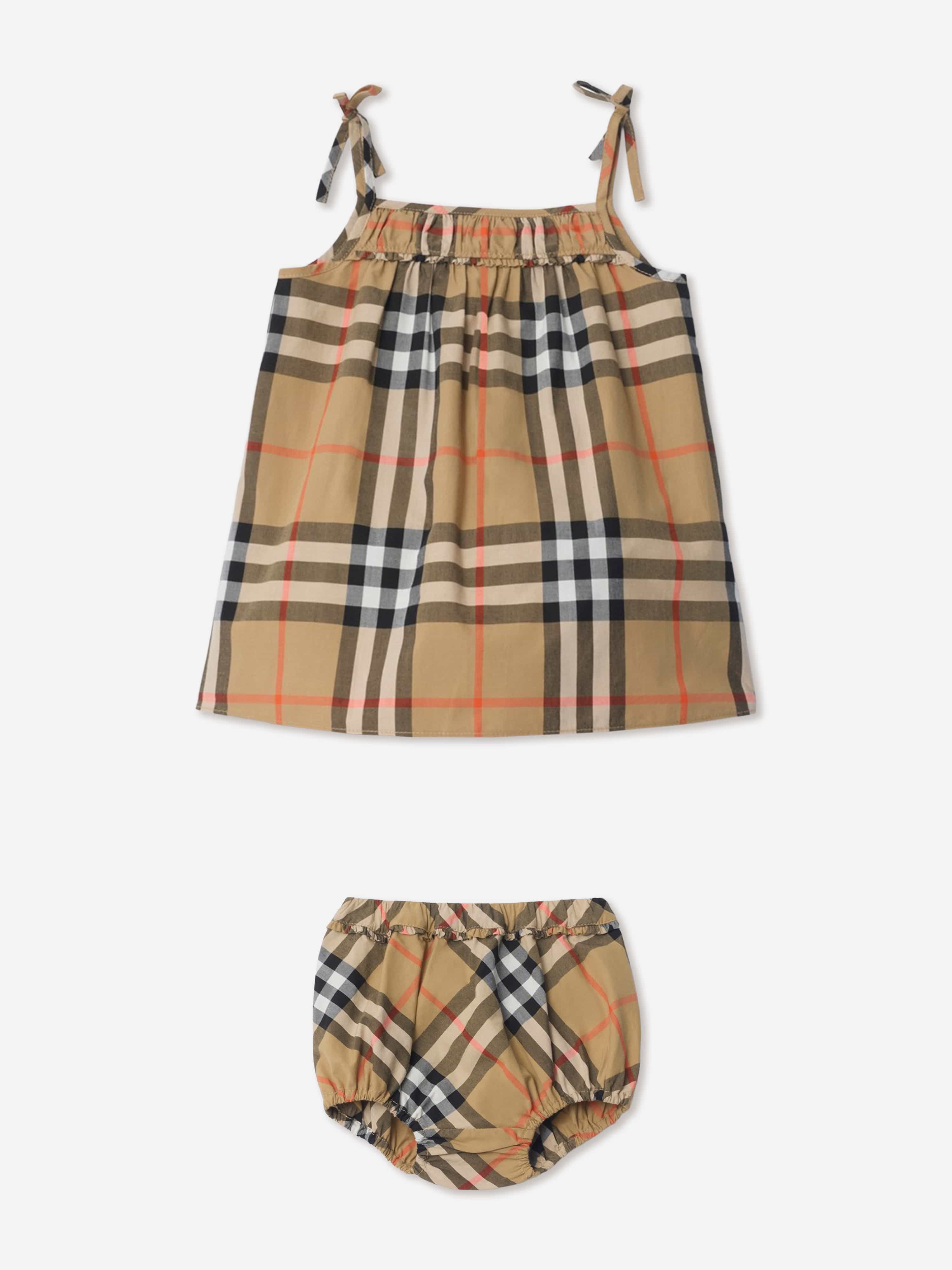 Burberry Childrens Check Cotton Dress with Bloomers , Size: 9M Burberry Childrens Check Cotton Dress with Bloomers , Size: 9M