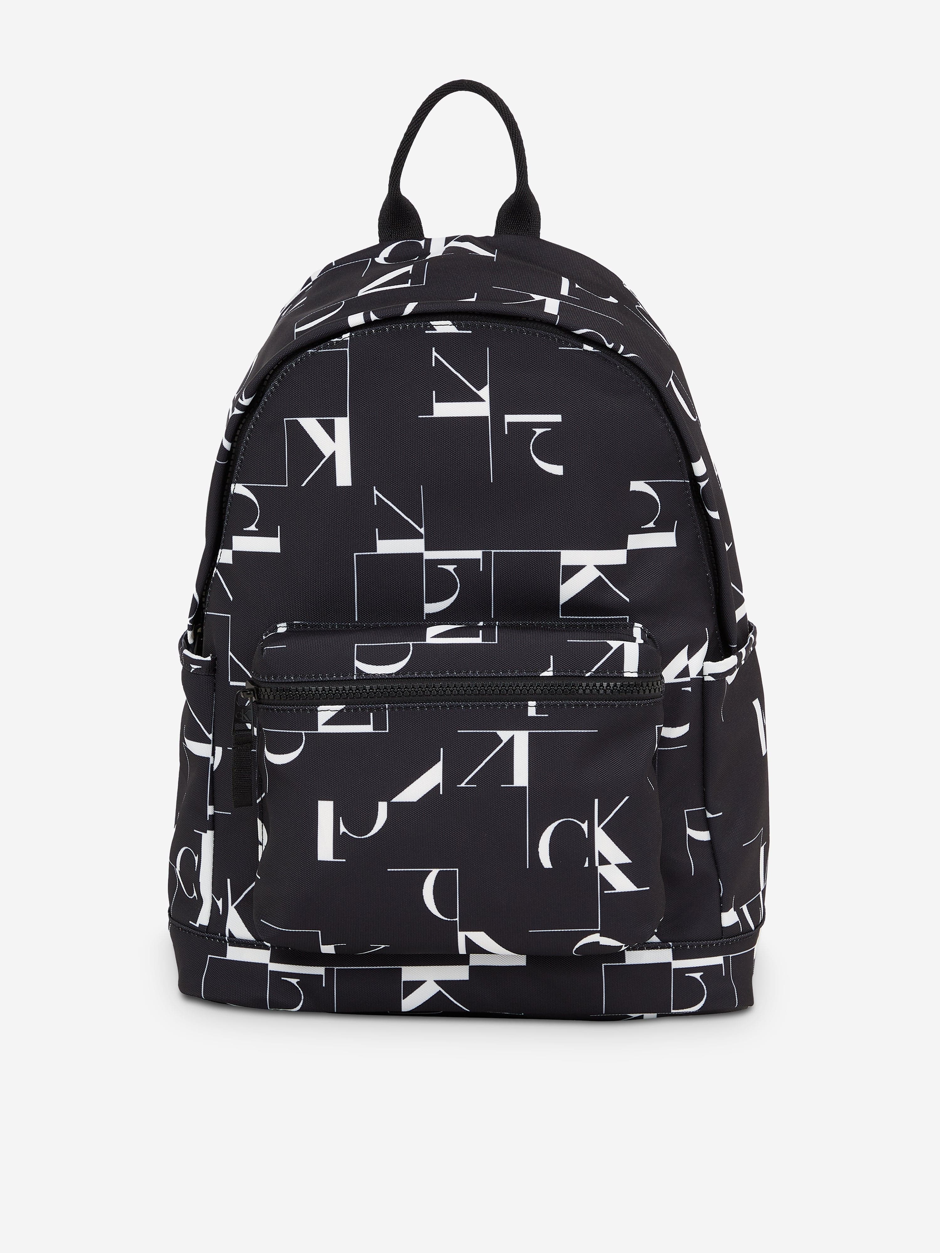 calvin klein mini backpack black Calvin Klein Kids City Grid AOP Backpack in Black (27cm)