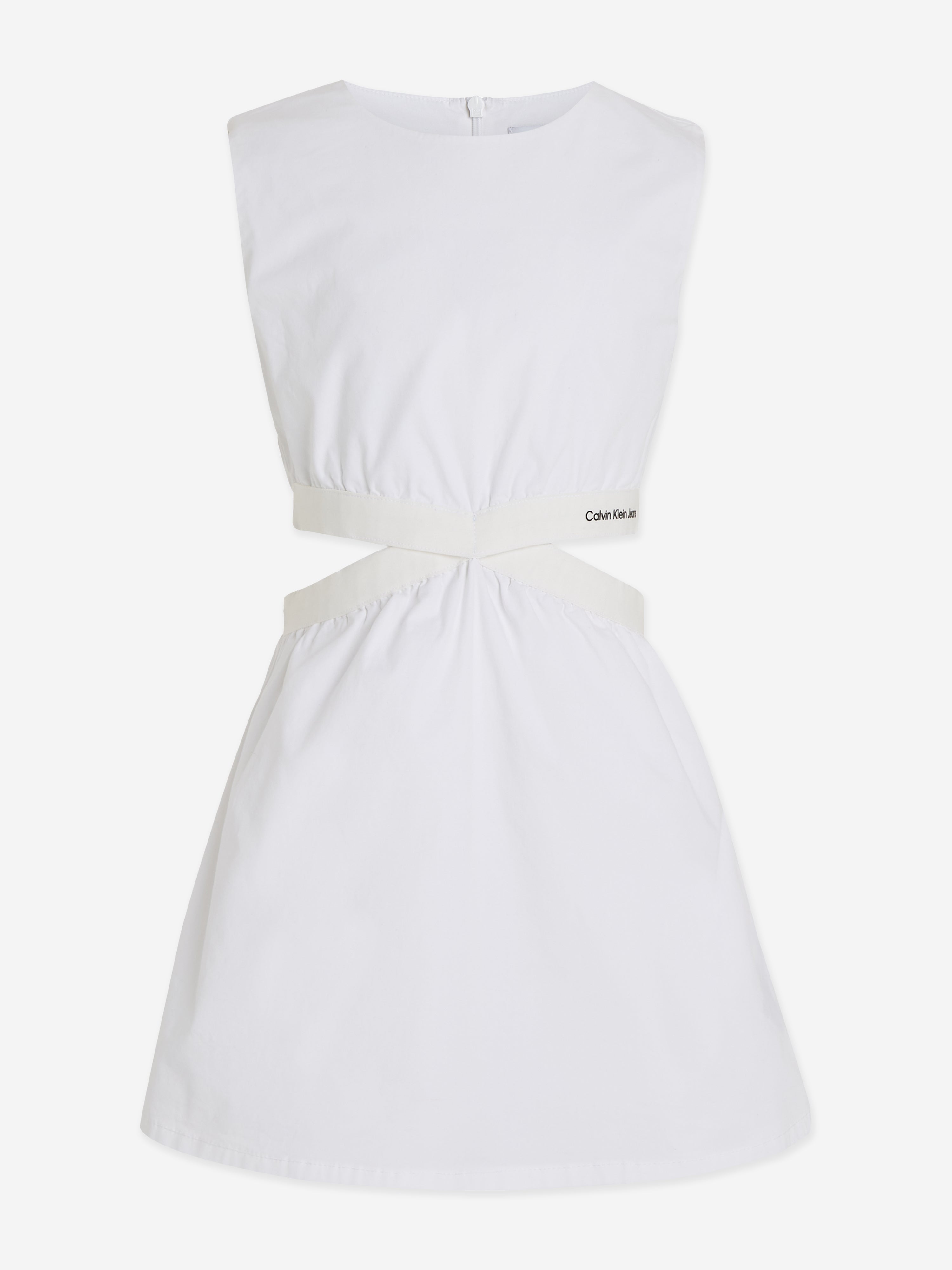 calvin klein white mini dress Calvin Klein Girls Minimalistic Tape Dress in White