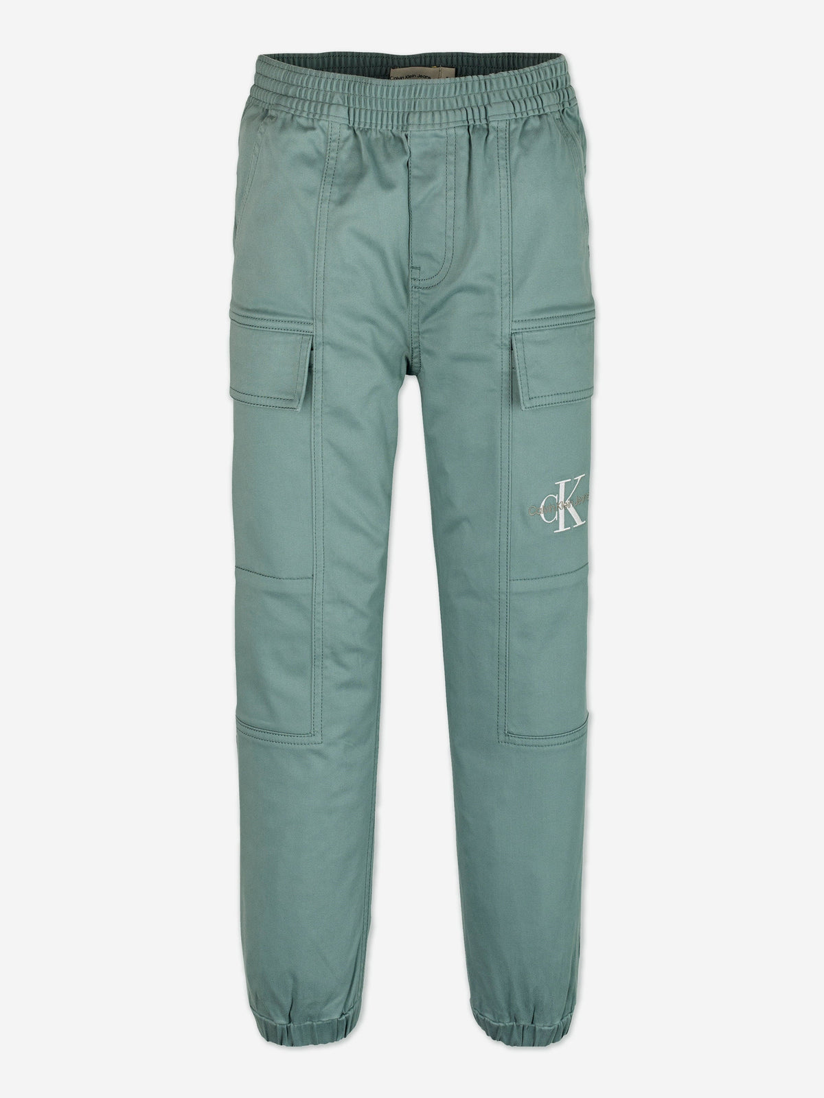 Calvin Klein Boys Essential Woven Cargo Trousers in Green 