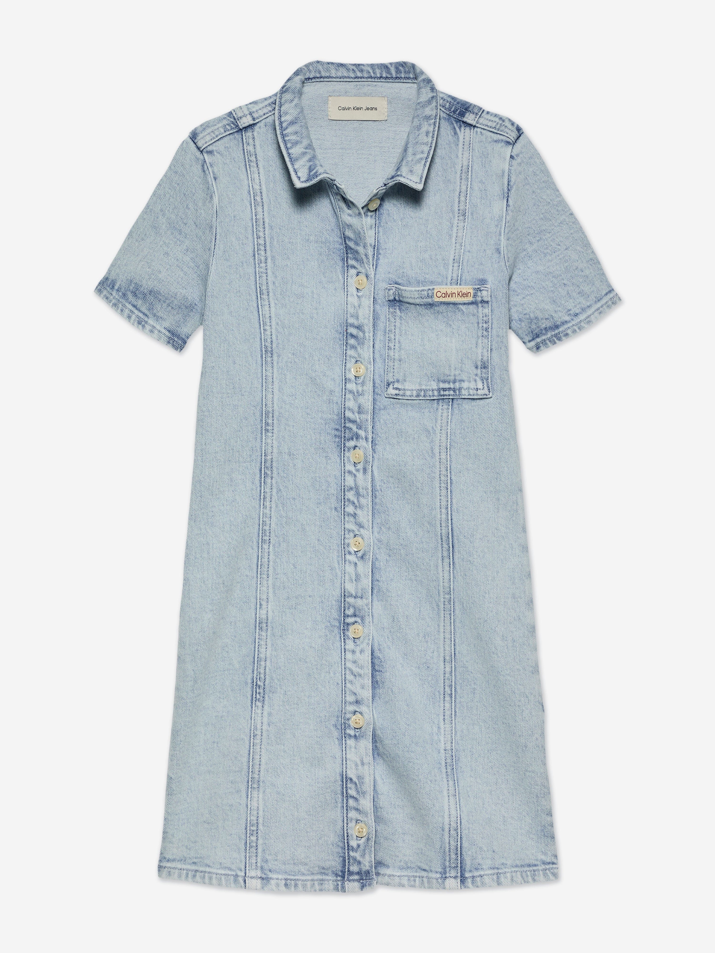 Calvin Klein Girls Denim Dress in Blue