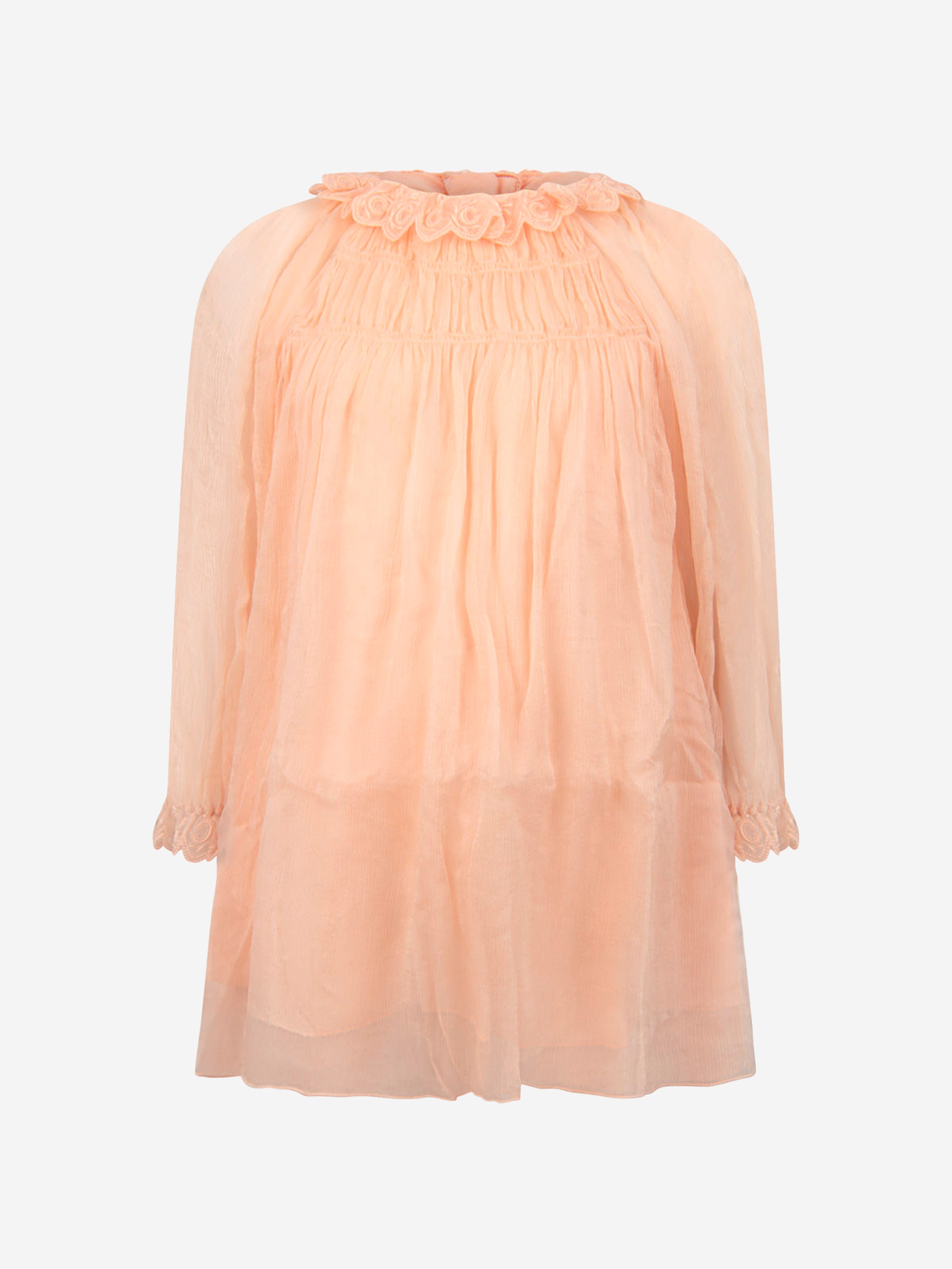 CHLOÉ Girls Pink Silk Dress (4 year)