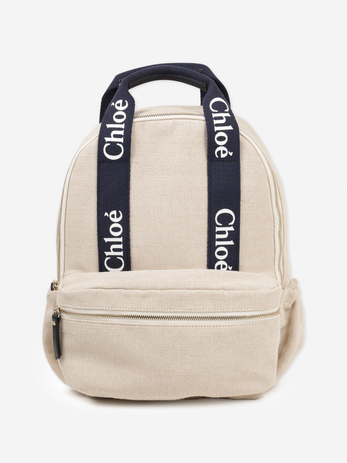 Chloé Girls Canvas Logo Backpack in Beige (36cm  display picture 2
