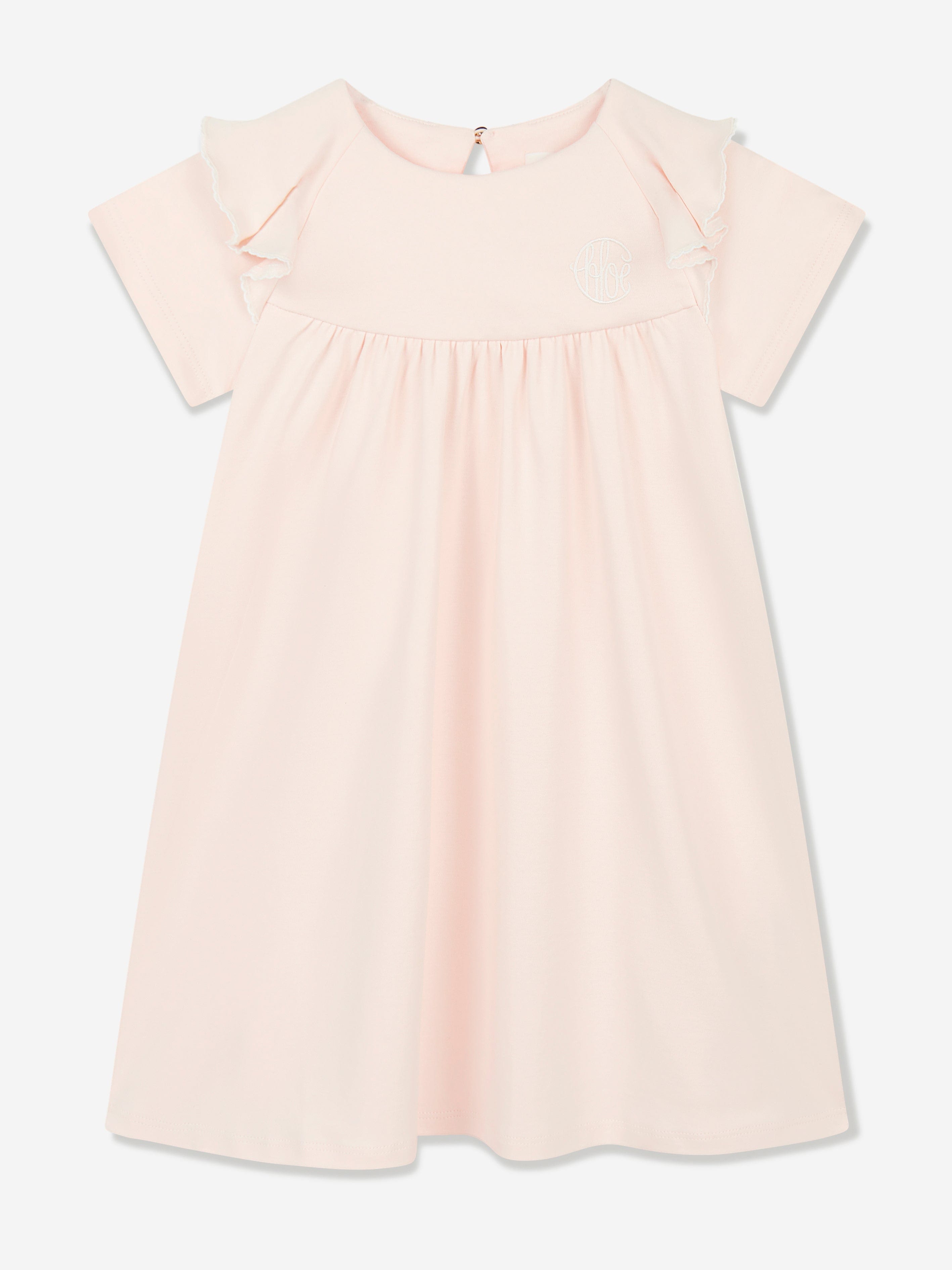 Chlo Girls Cotton Ruffle Dress in Pink | Childsplay Clothing Chlo Girls Cotton Ruffle Dress in Pink | Childsplay Clothing