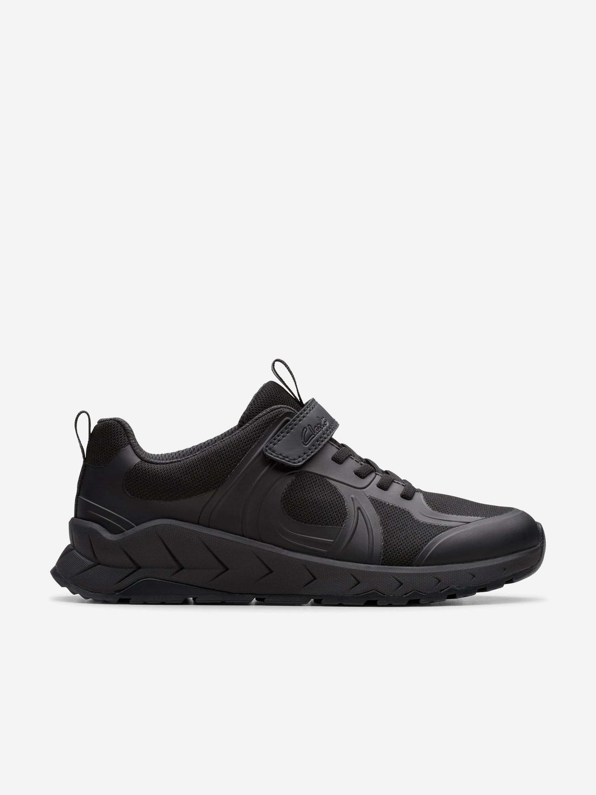 Clarks Boys Selva Edge Trainers in Black (Wide Fit 