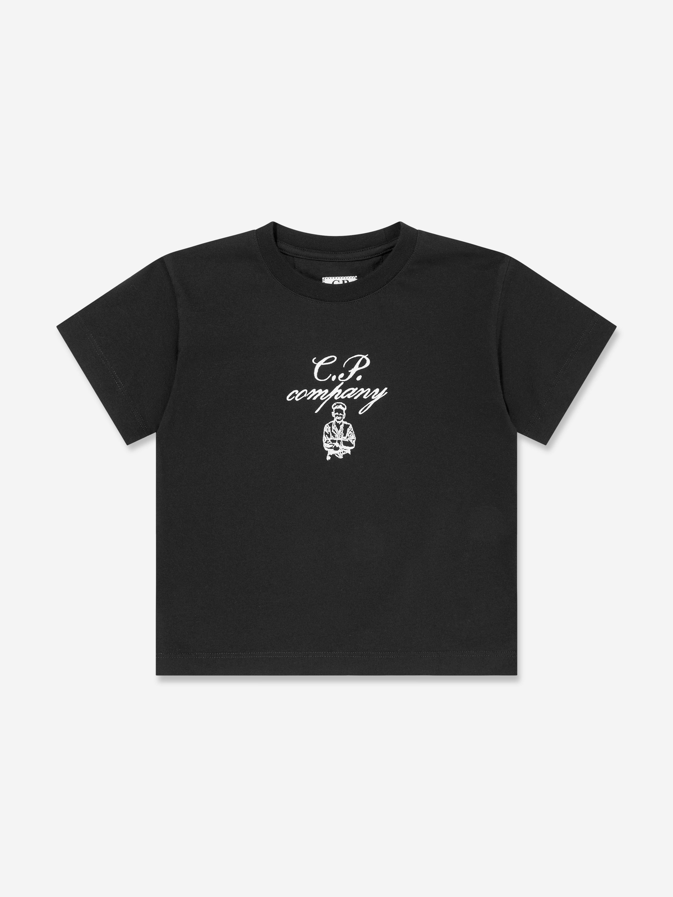 C.P. Company C.P. Company Boys Logo T-Shirt in Black C.P. Company C.P. Company Boys Logo T-Shirt in Black