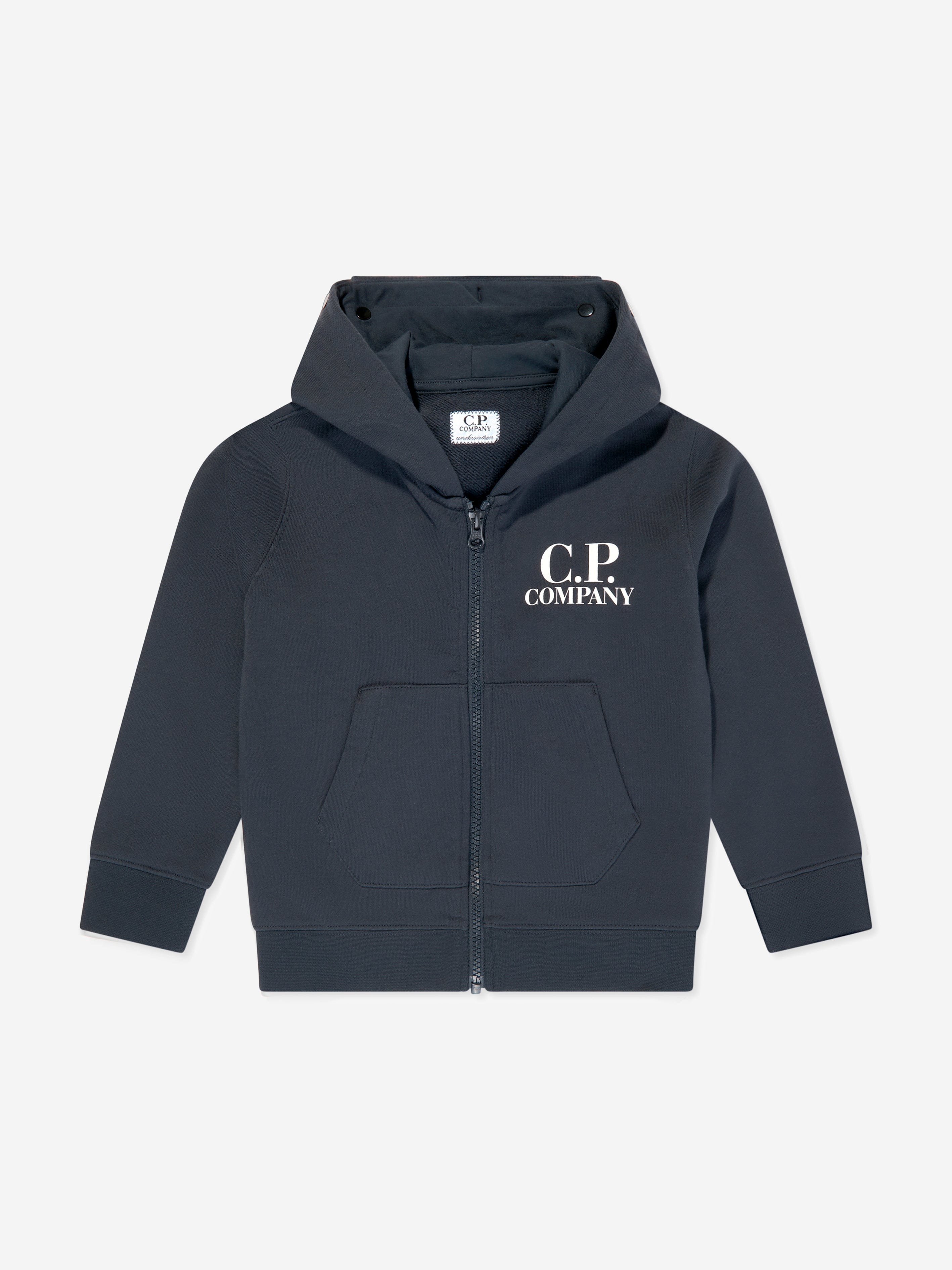 C.P COMPANY　コットン　パーカー　ネイビー　#48 　r1174 C.P. Company Boys Goggle Hooded Zip Up Top in Navy | Childsplay