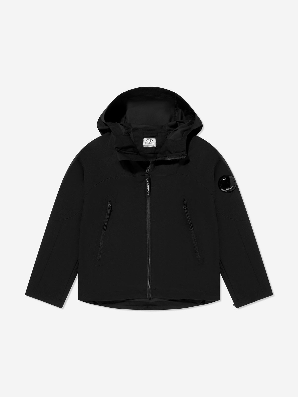 C.P. Company Boys Hooded Zip Up Jacket in Black | Childsplay Clothing