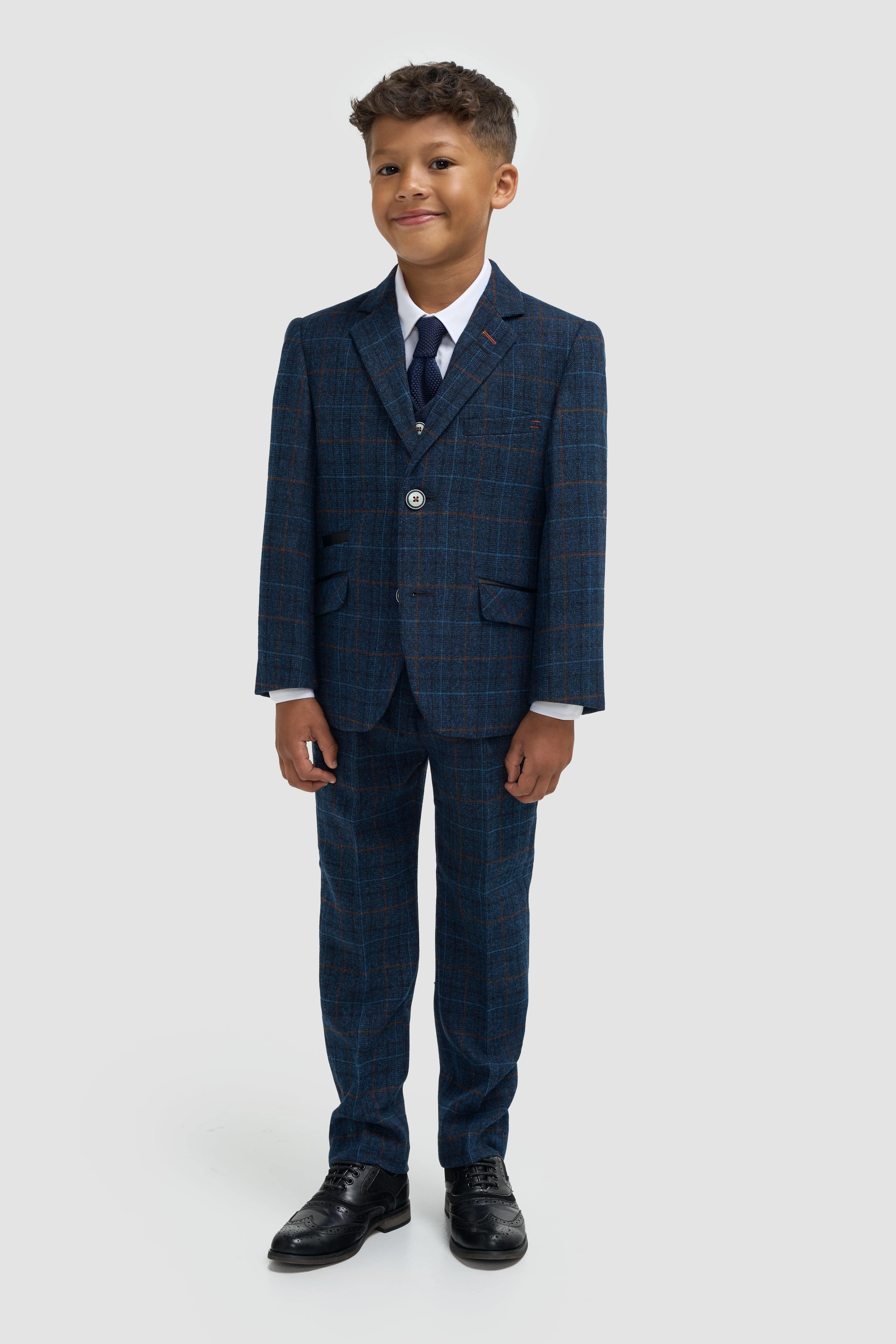 cavani mini dress House Of Cavani Boys Cody Tweed Suit in Navy 3 Yrs